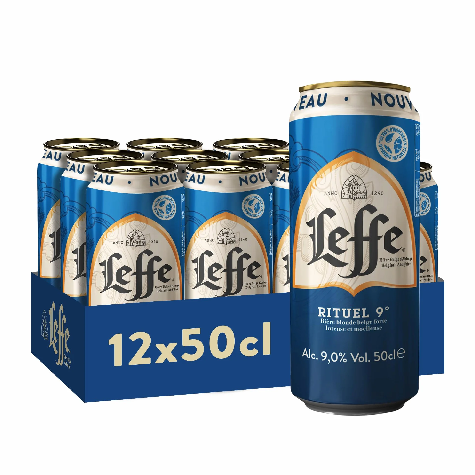 Leffe Rituel 9° Bière Pack 12 Canettes 50cl