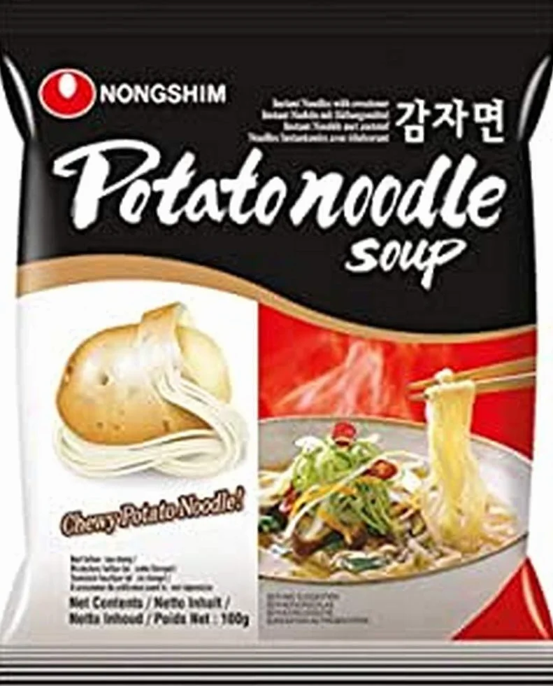 Nongshim Soupe Instantanée Nouilles Pommes de Terre 20x100g | Multipack 20 sachets de 100g chacun - Préparé en quelques minutes, idéal pour snack rapide ou repas complet