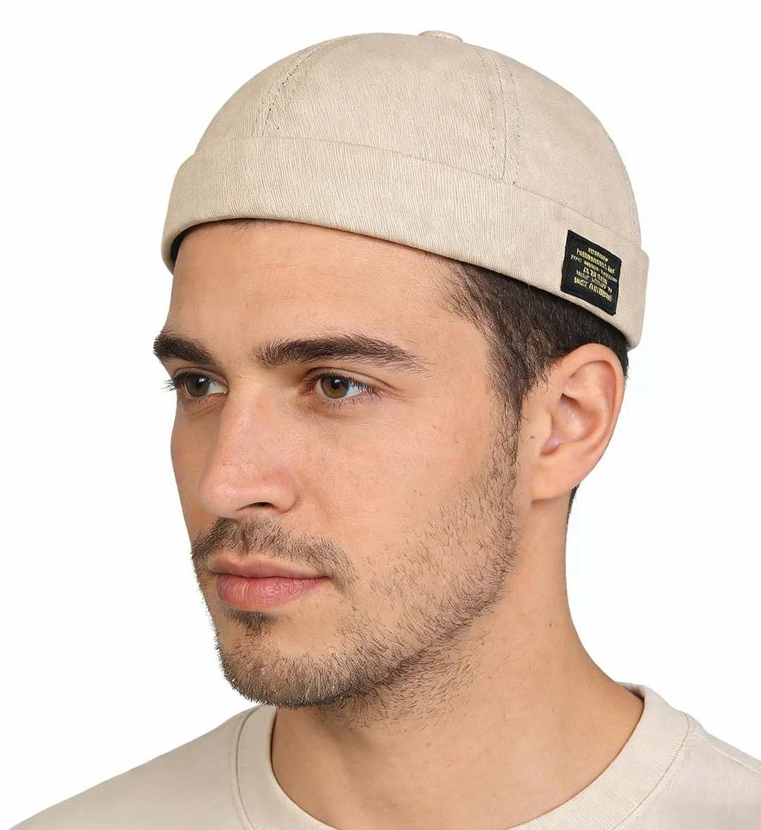 Casquette Docker Été Maille sans Bord Visiere Skullcap Travailleur Chapeau Réglable Coton Homme Femme Bonnet Hat