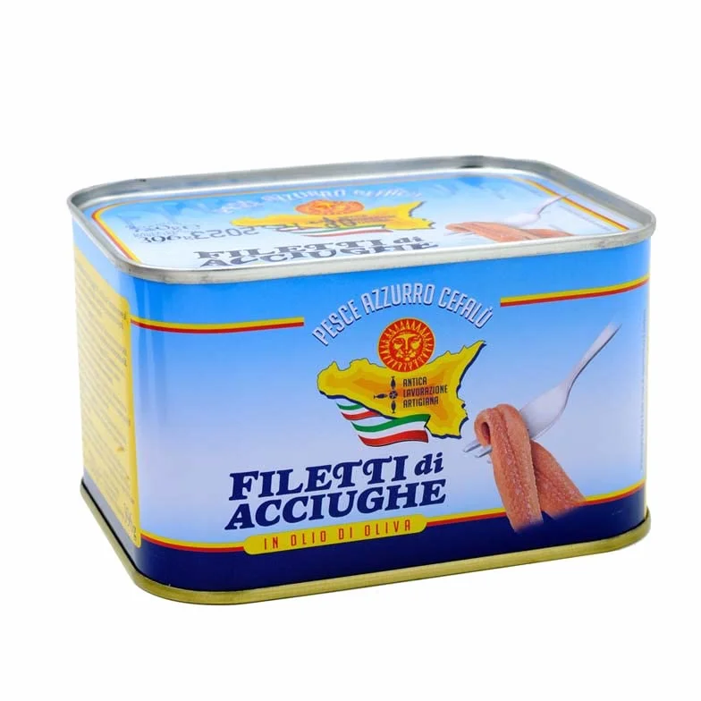 Pesce Azzurro Cefalù Filets d'anchois à l'Huile d'Olive en boîte 720 gr