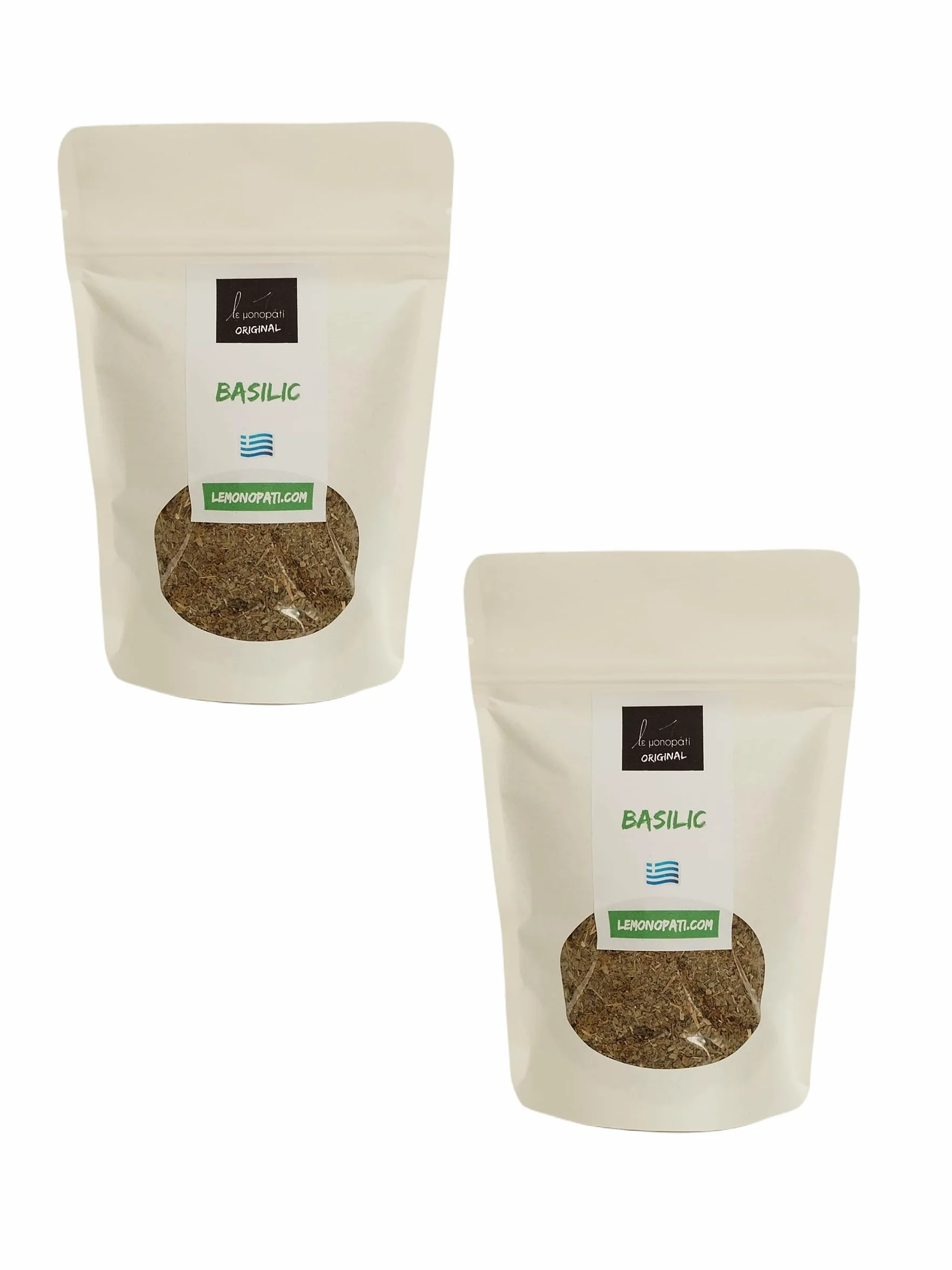 Basilic Séché Le Monopati Original 70g (2x 35g) | Origine Grèce (Crète) |100% Naturel, Qualité Premium & Arôme Intense