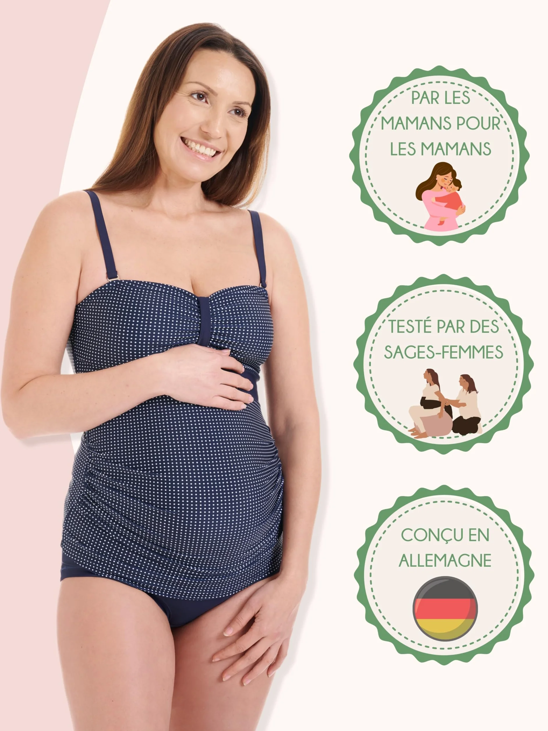 Tankini de Grossesse Maillot de Bain Maternité 2 Pièces Protection UV