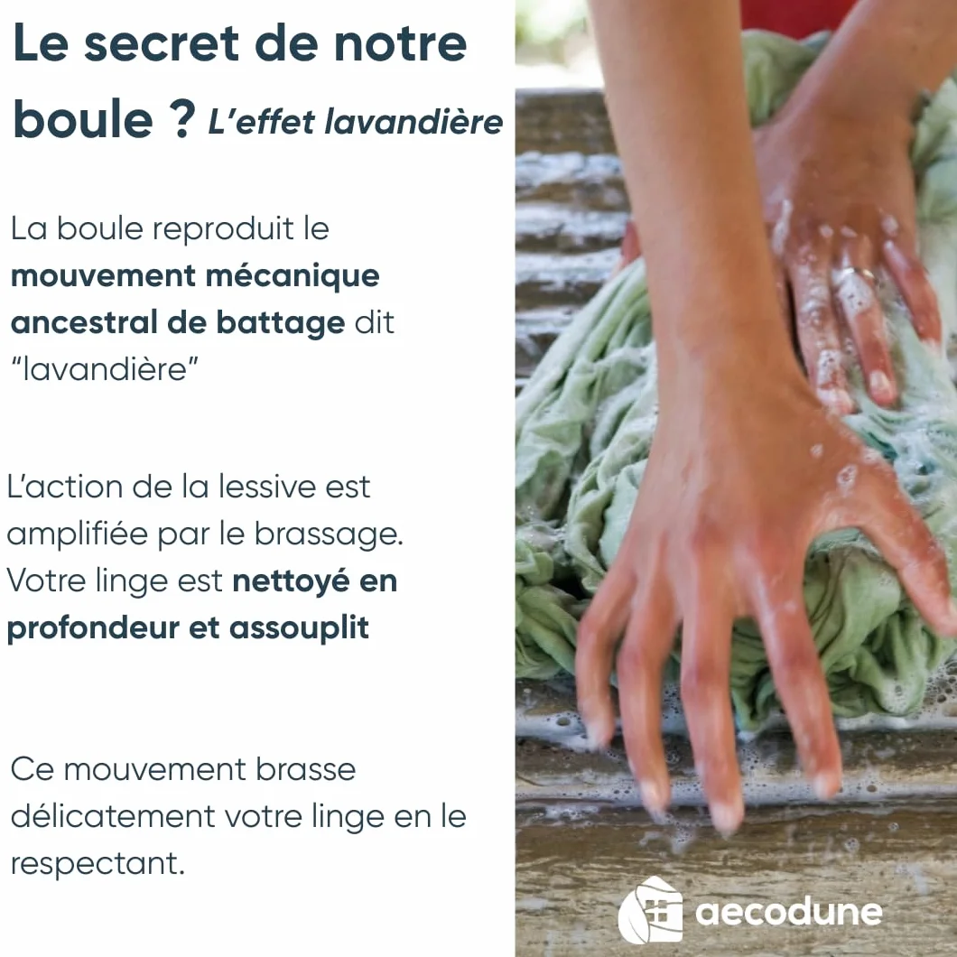 aecodune 2 Ans de Lessive Ecologique Economique - 240 Lavages - Boule de Lavage Machine a Laver - Perles de Linge Lessive Poudre Naturelle Zero Dechet - Lessive Hypoallergenique Jasmin - Anti Calcaire