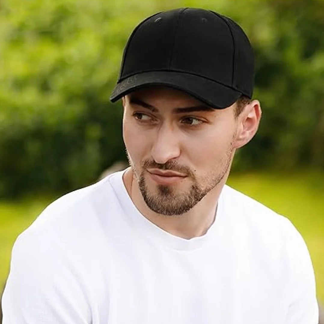 Casquette Enfant Réglable Protection UV Coton Noir Taille M