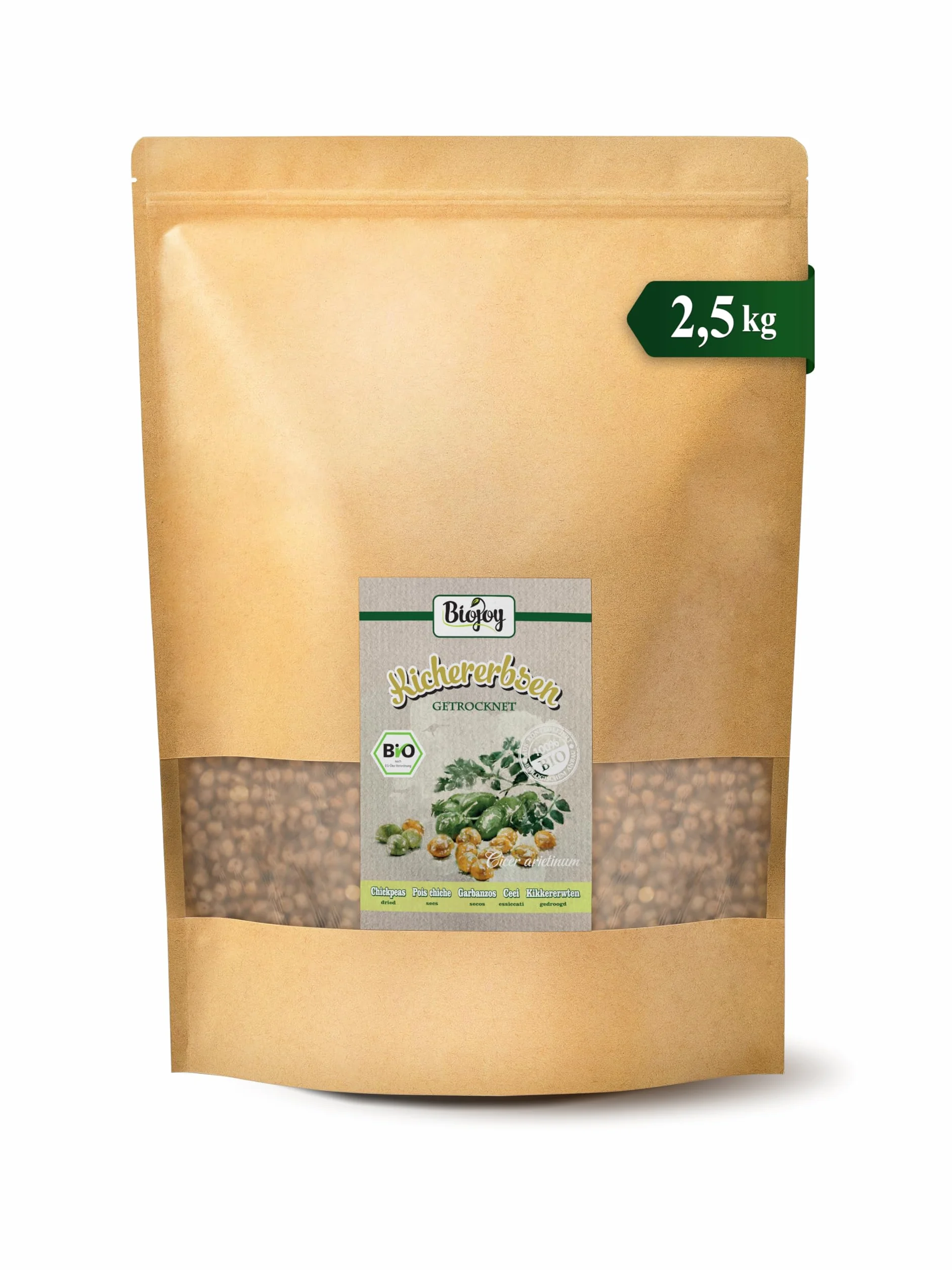 Biojoy Pois chiches BIO (2,5 kg), séchés et entiers, sans additifs