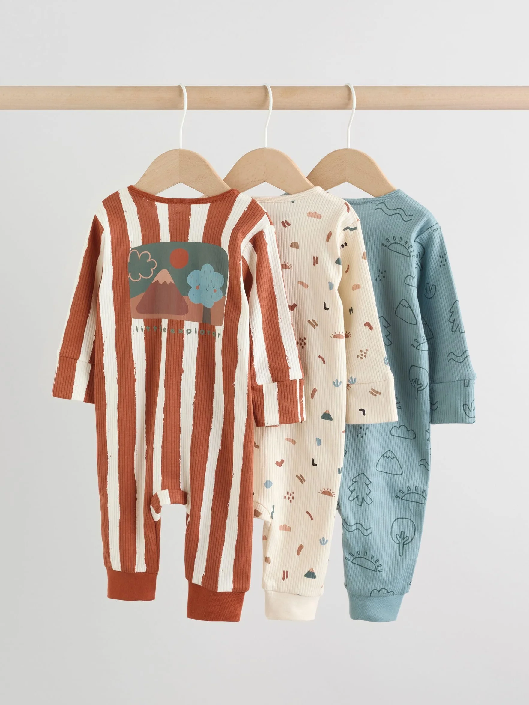 NEXT Bébé garçon Dors-Bien Lot de 3 Pyjama Motif forêt