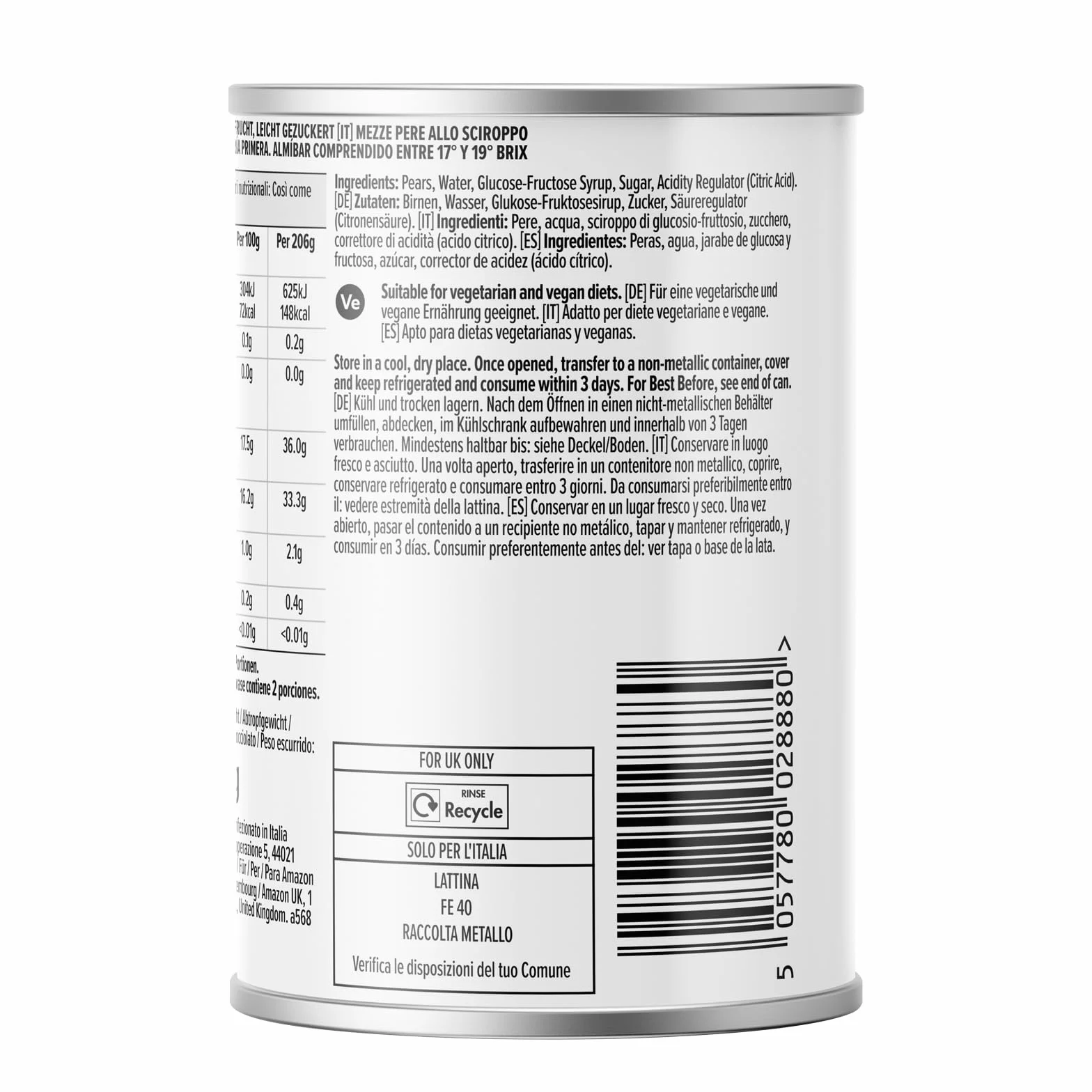 by Amazon Poires En Moities Dans Du Sirop, 411g