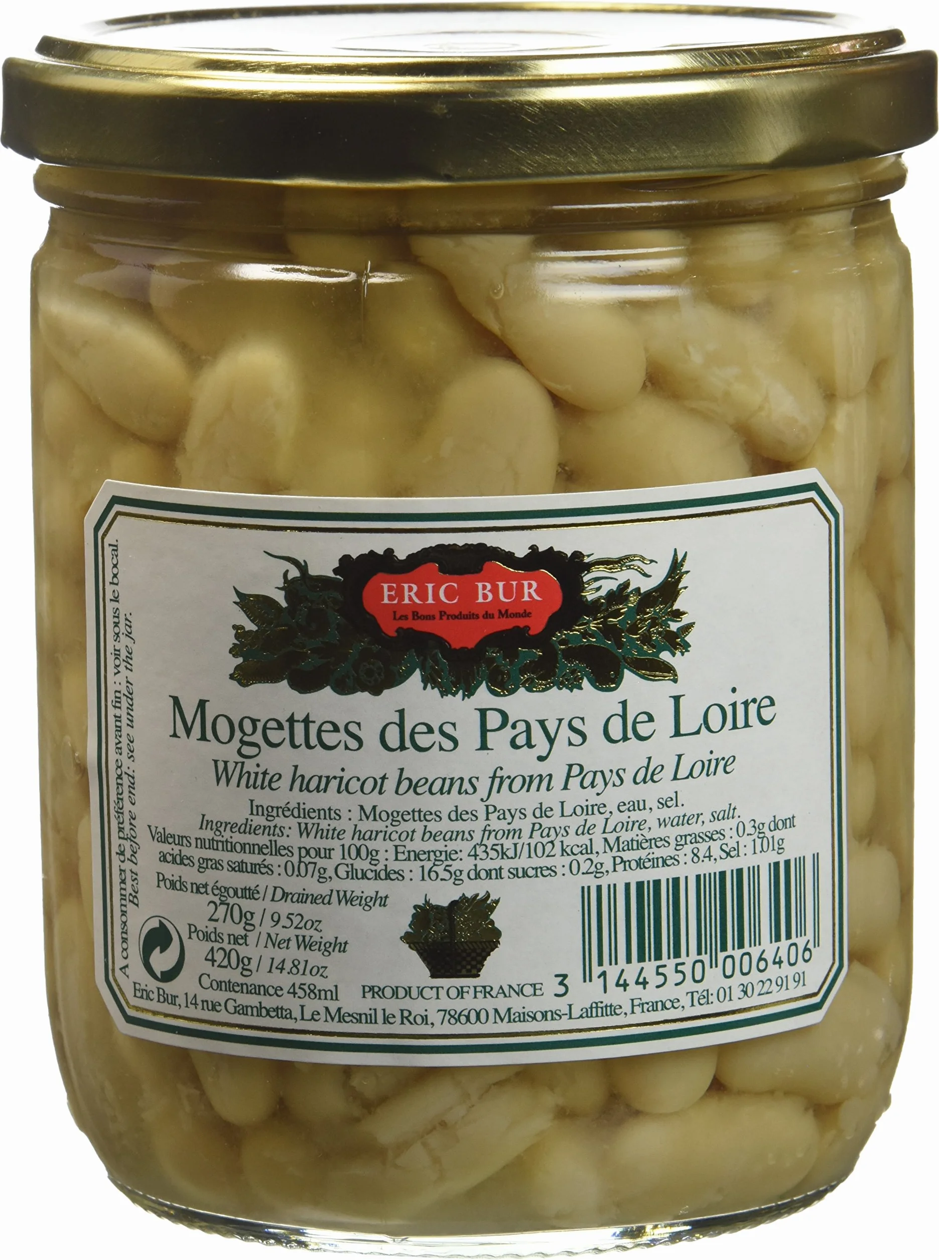 ERIC BUR Mogettes du Pays de la Loire 420 g - Lot de 3