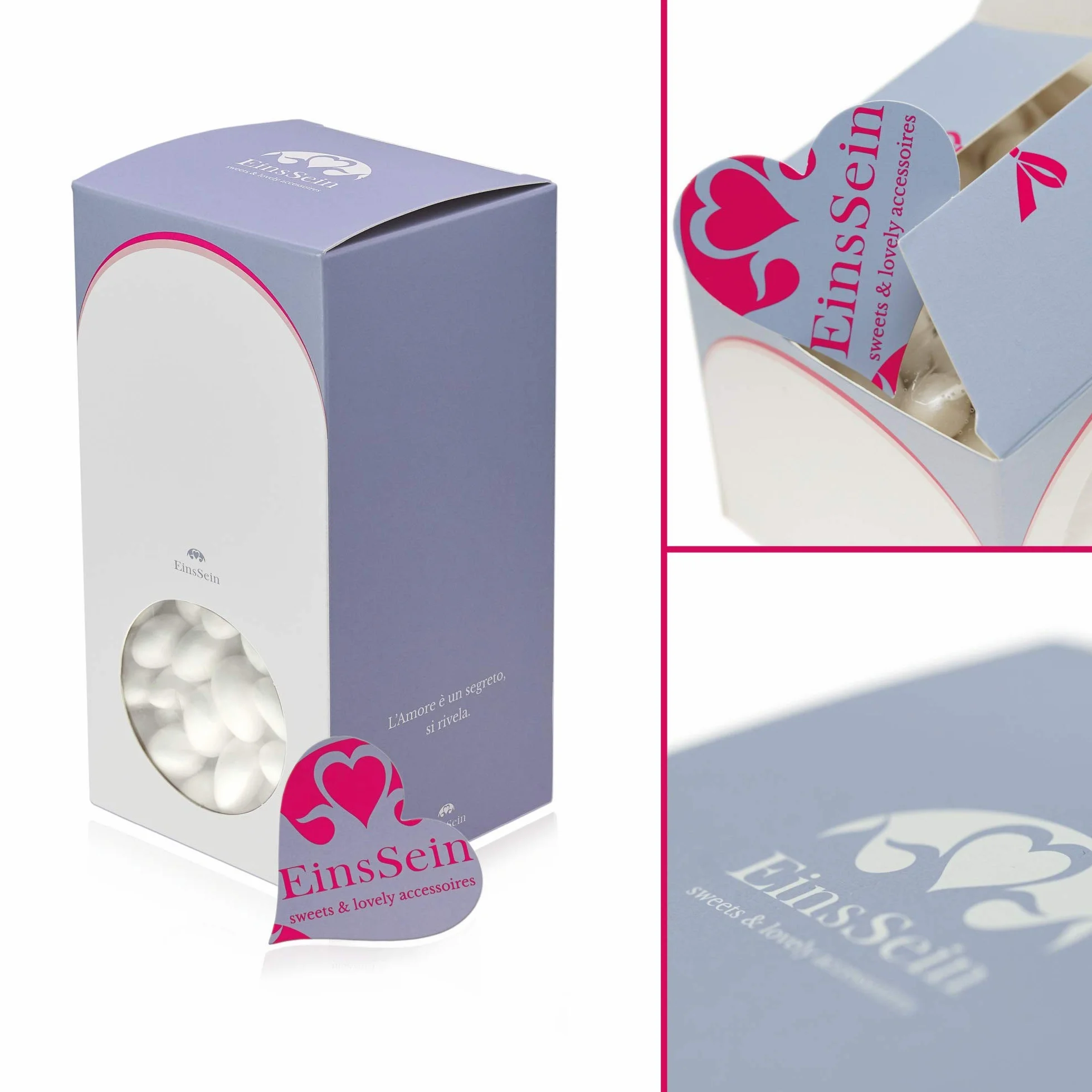 EinsSein 1kg Chocolat Dragees perles mariage Mix petit blanc-lilas-violet brillant 1 cm dragées baptême communion