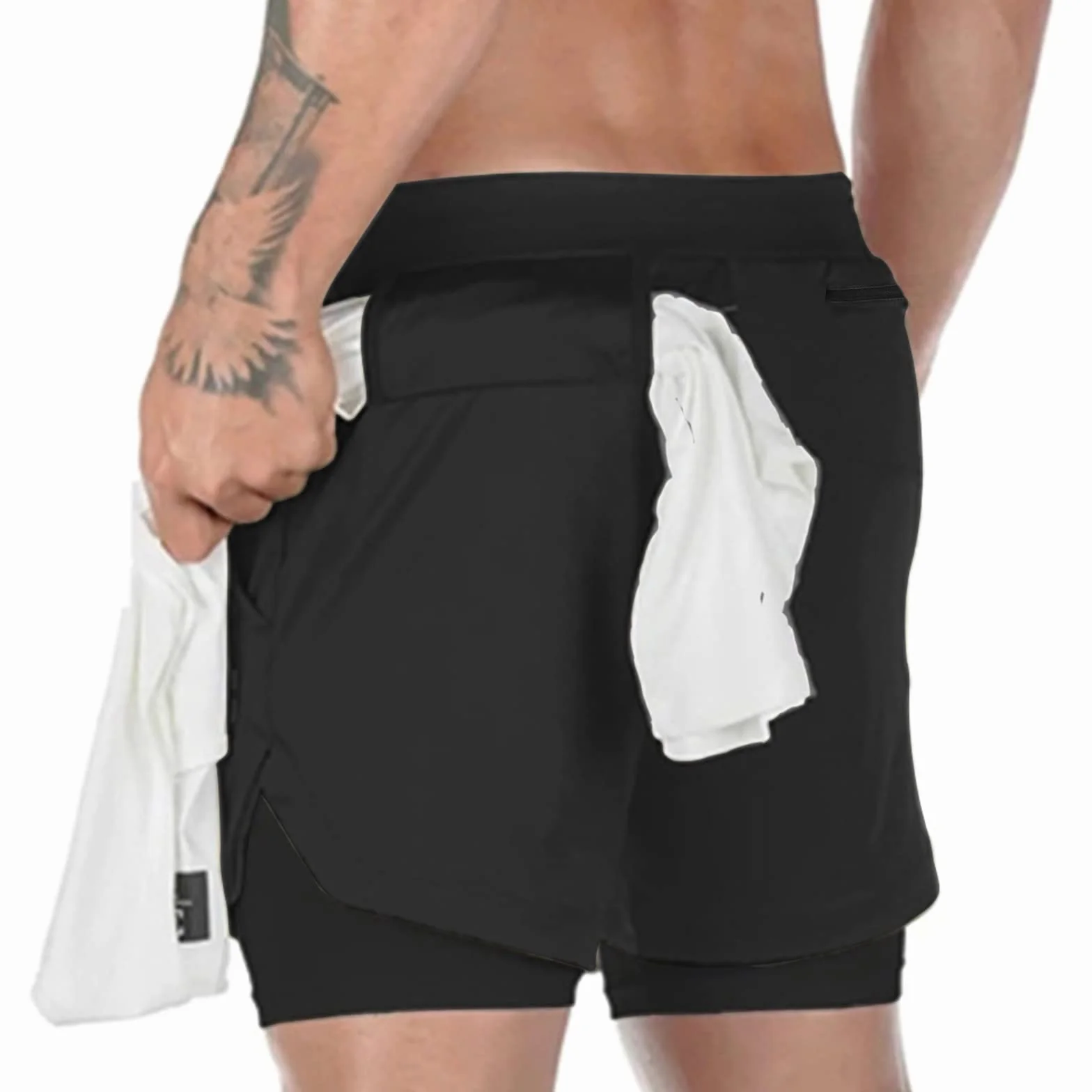 Superora Shorts d'Entraînement Sport Fitness Homme 2-in-1 Double Couche