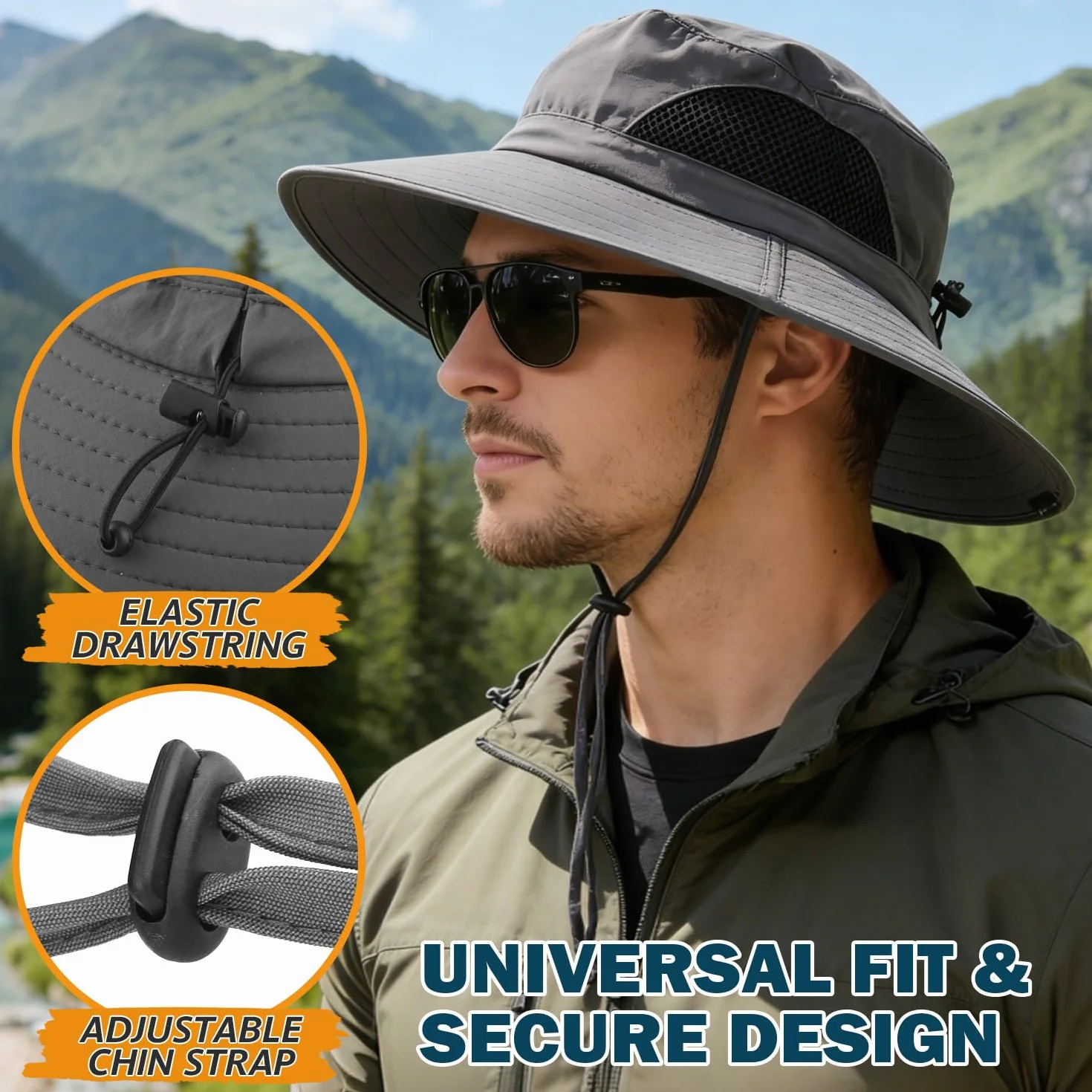 EINSKEY Chapeau Anti UV Large Bord Pliable Étanche pour Randonnée