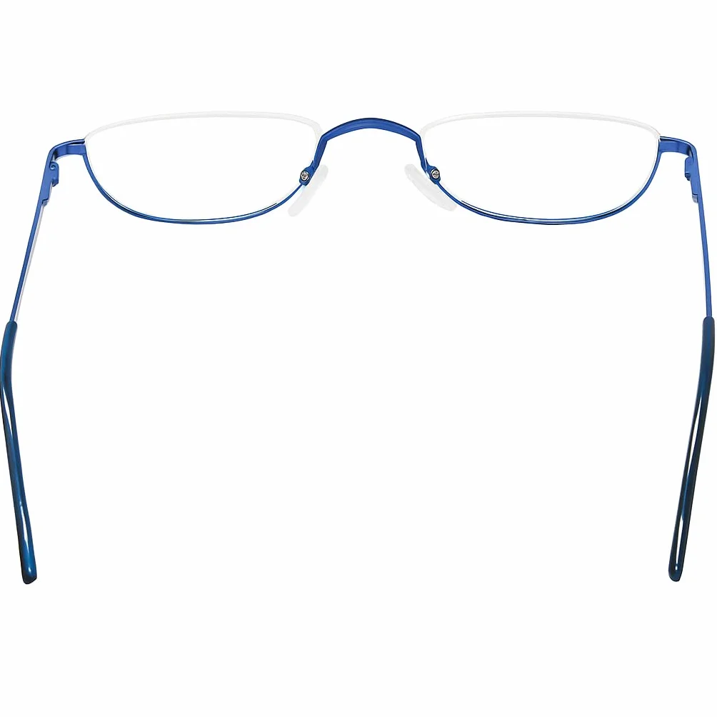 Lunettes de Lecture Demi Lune Style Vintage Cadre en Acier Inoxydable Unisexe Homme et Femme avec Étui