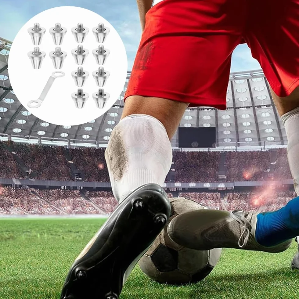 Crampons de Rechange Acier Inoxydable 11/13 mm pour Chaussures de Football avec Outil