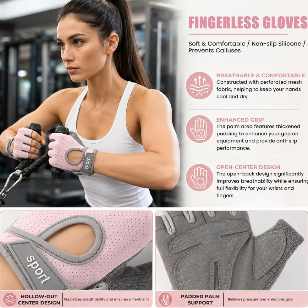 Gants de Cyclisme Homme Femme VTT Demi-Doigts Unisexe Mitaine Velo Gel Rembourré Antidérapant Respirants Absorbant Chocs Été MTB