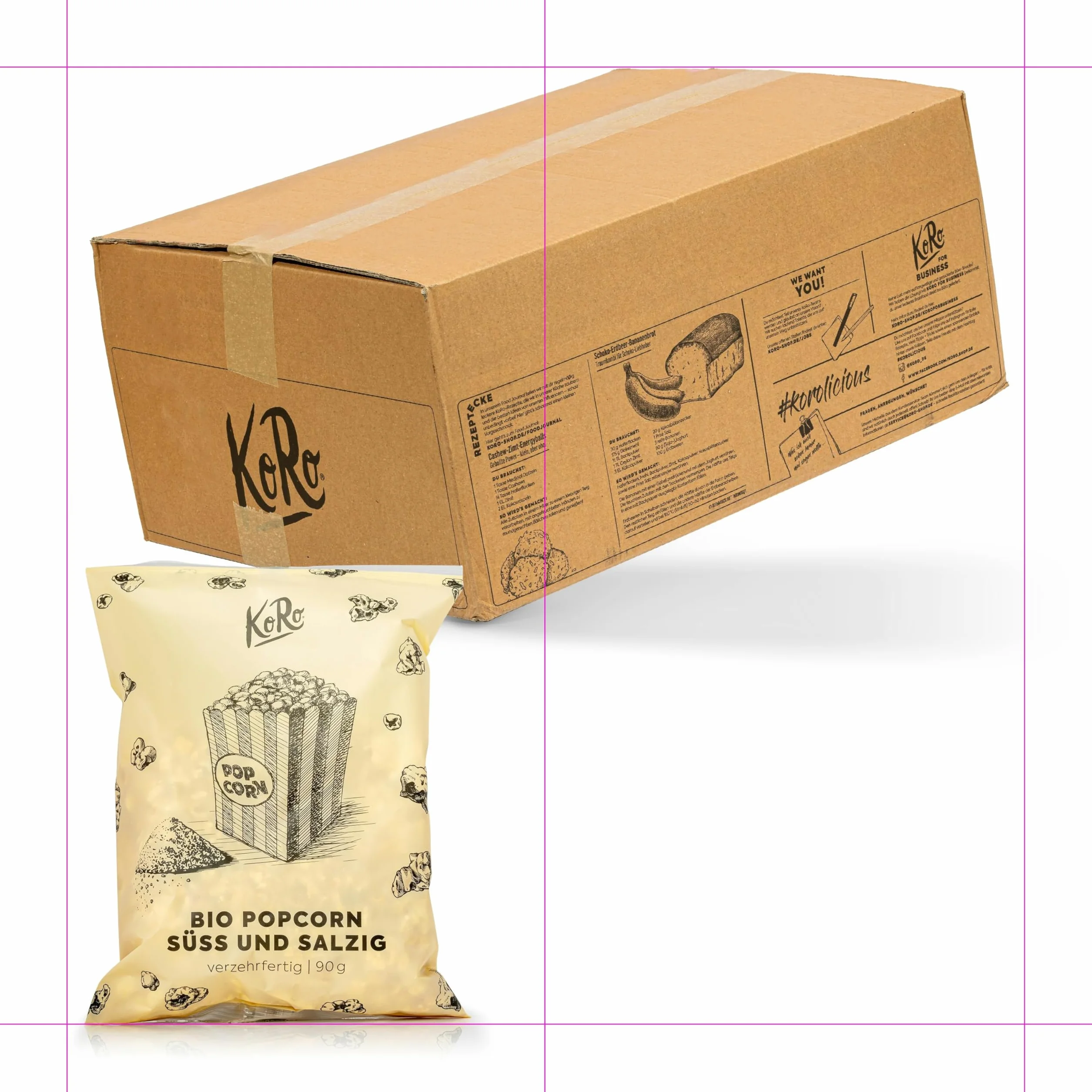 KoRo – Popcorn bio sucré-salé 10 x 90 g – Maïs soufflé caramélisé au sel de mer – Snack prêt à consommer – Préparation rapide au micro-ondes