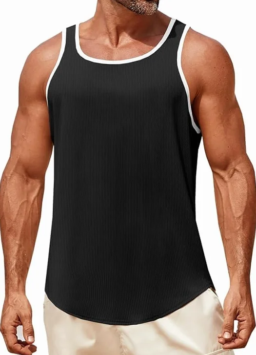 Runcati Débardeur sans manches pour homme T-shirt fonctionnel fitness bodybuilding sport course