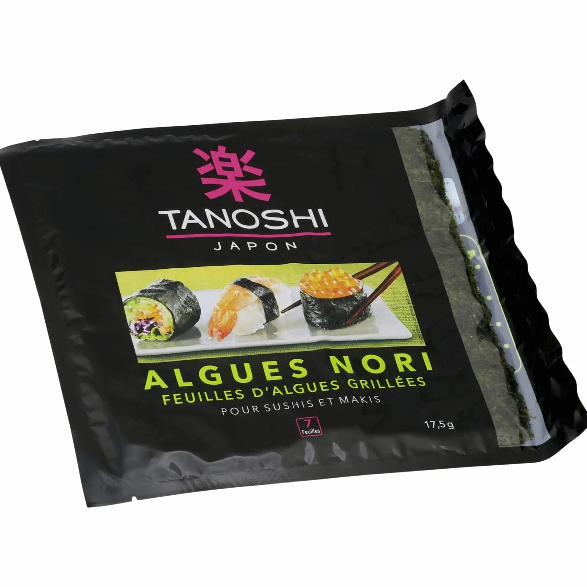 Lot de 3 unités *** TANOSHI Algues nori grillées pour sushis et makis en sachet 7 feuilles 17,5g