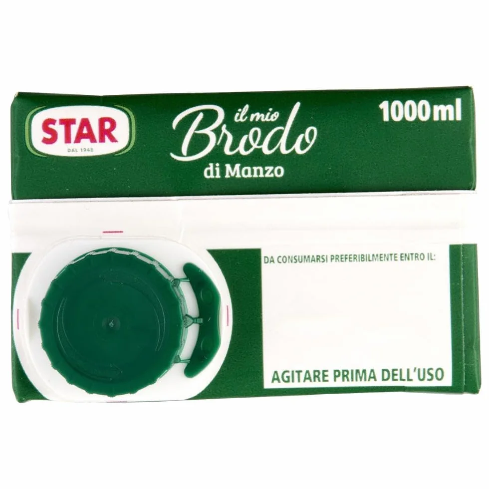 Star Il Mio Brodo Manzo Lot de 6 bouillons liquides prêts à l'emploi, 100 % naturel, sans conservateurs, sans gluten, sans Beni Culinari et porte-clés gratuit