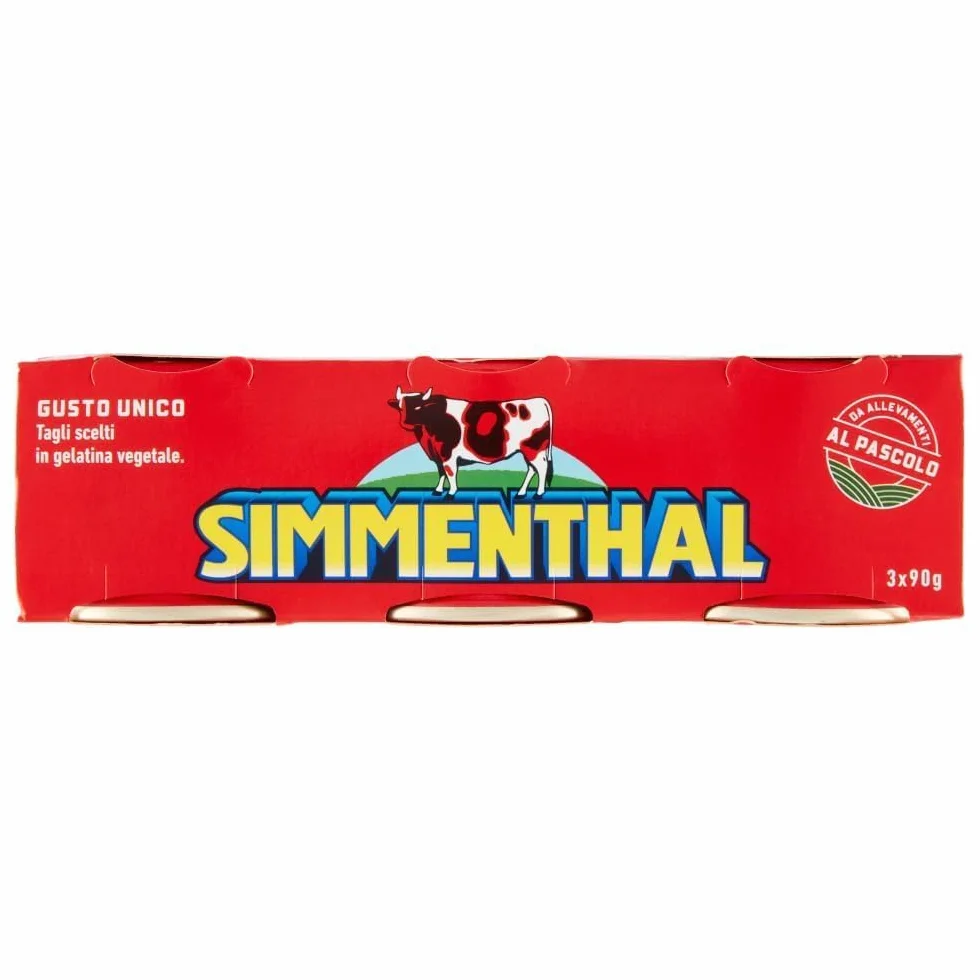 Italian Gourmet Simmenthal Bœuf en Gelée – Spécialité Italienne Prête à Consommer, Morceaux de Bœuf Sélectionnés en Gelée Végétale, Goût Unique, Idéal Salades, Lot 3 x (3 x 90 g)+ Italian Gourmet Polp