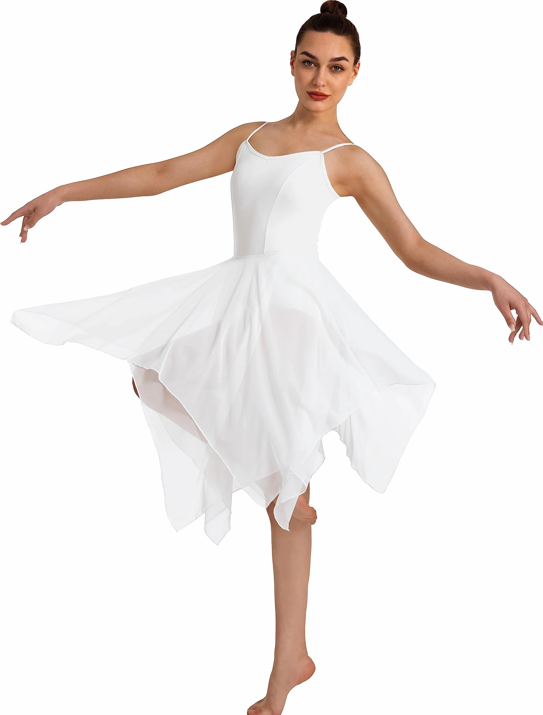Femmes Lyric Ballet Asymétrique High Mesh Sans Manches Leotard Gymnastique