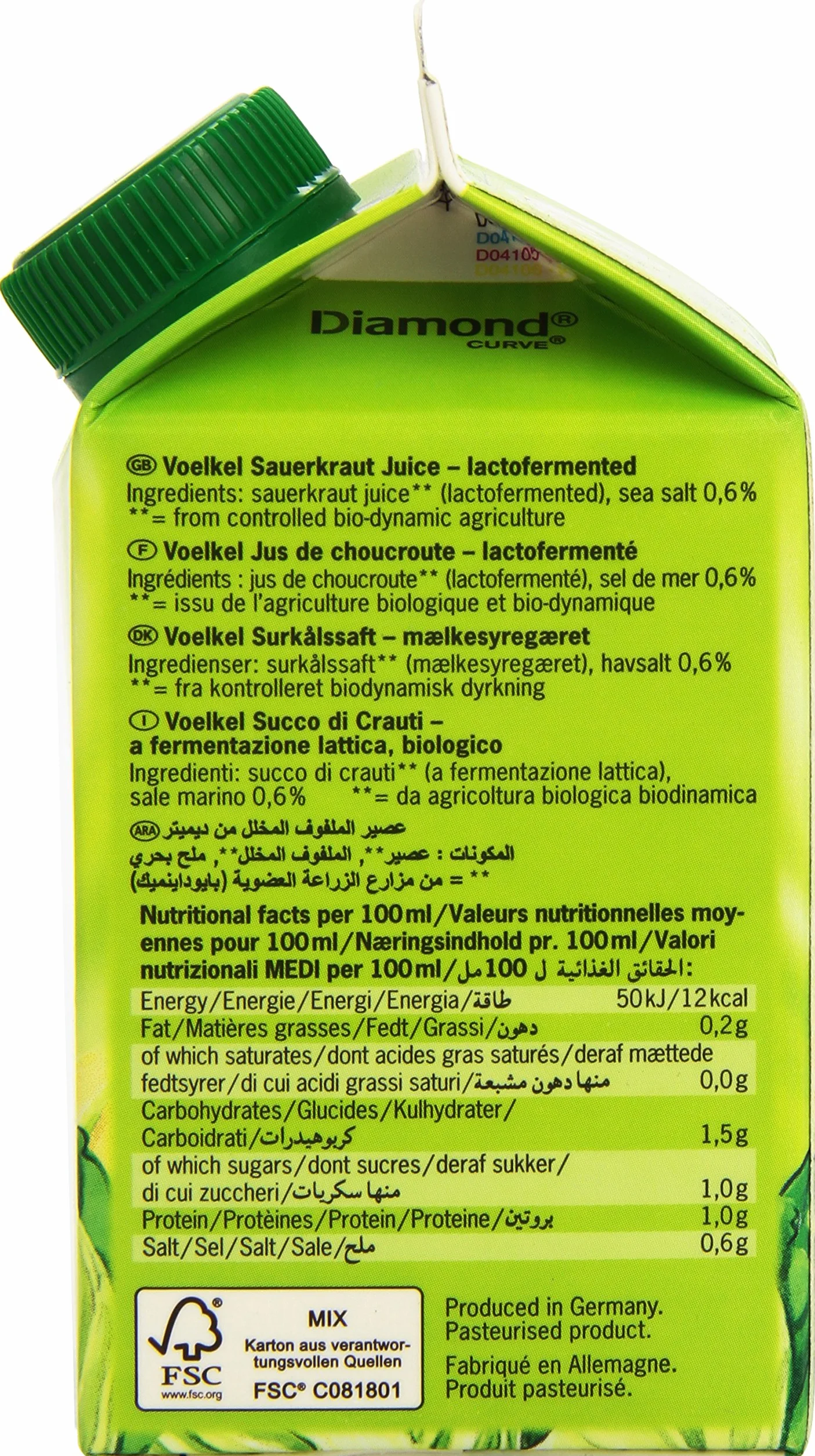 Voelkel Jus de Choucroute 500 ml - Lot de 4