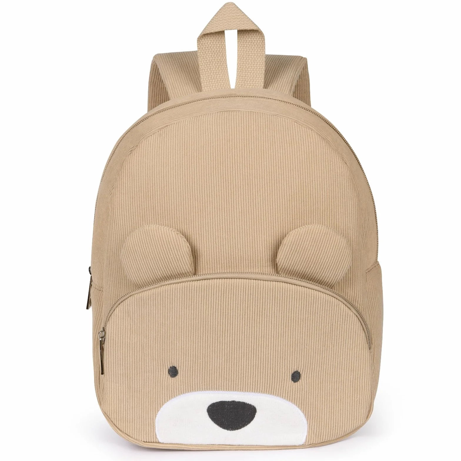 Sac à Dos Velours Côtelé pour Enfants, Maternelle Fille Garçon, Ours Chiot Broderie Bebe Crèche Scolaire