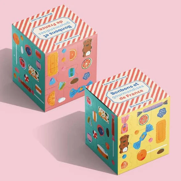 Calendrier de l'Avent Bonbons et Gourmandises de France - Décor Jeux d'Hiver - 24 sucreries emblématiques de nos régions - BienManger.com