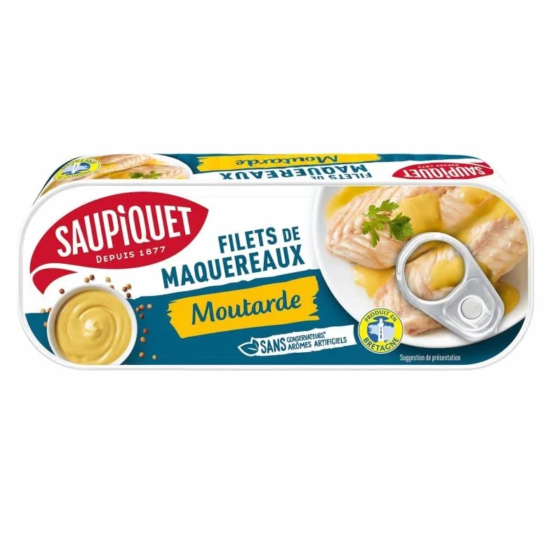 SAUPIQUET - Filets Maquereaux Moutarde 169G - Lot De 4