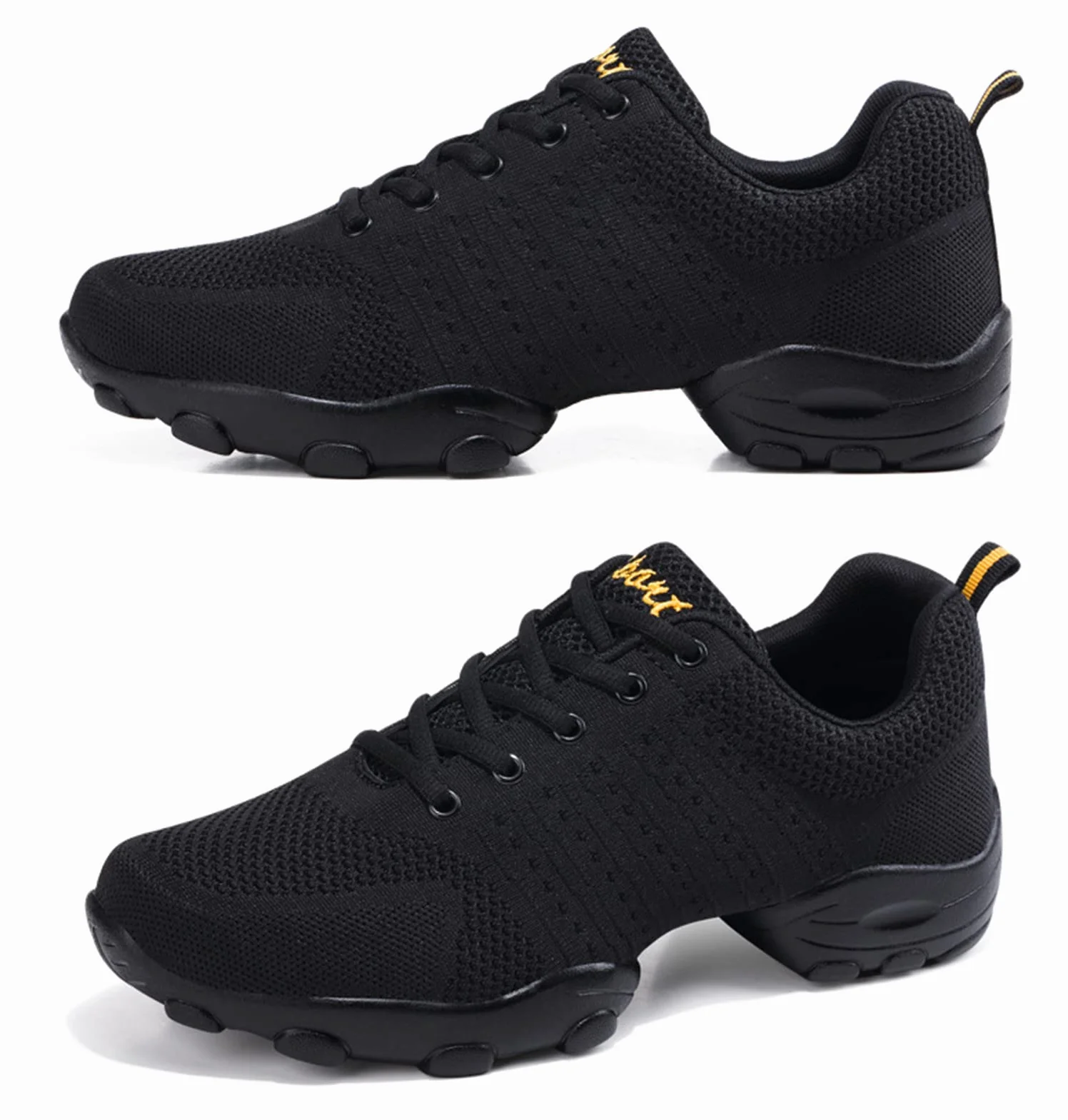 Chaussures De Danse pour Hommes, Sportives Décontractées, Treillis Tissé Souple Fitness, 40 EU, Noir