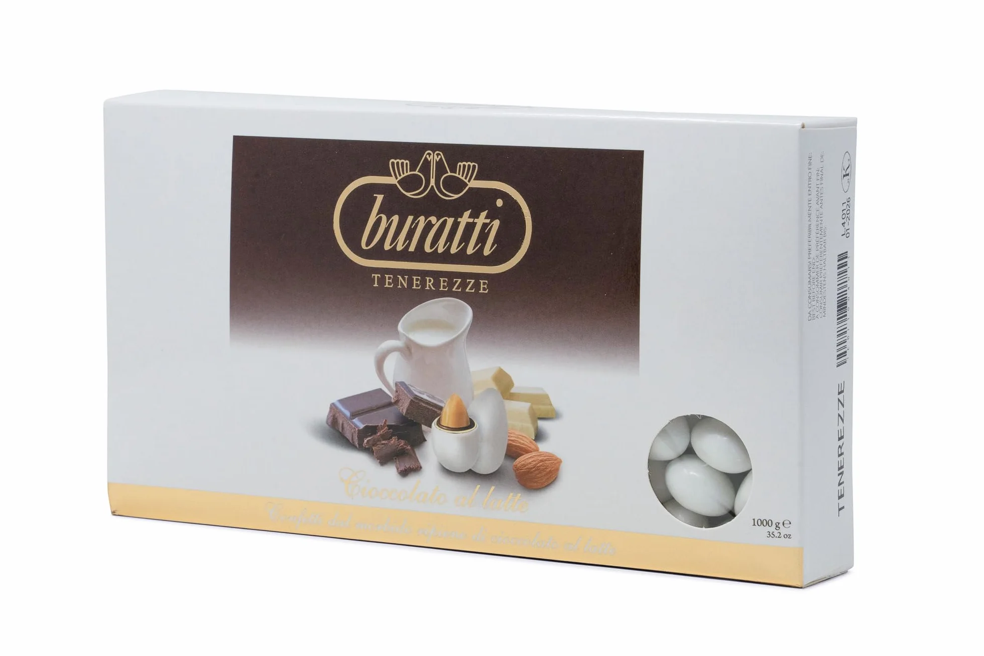 Buratti Confetti Dragées à l'amande Recouverte de Chocolat Tendresses Blanches 1 Kg