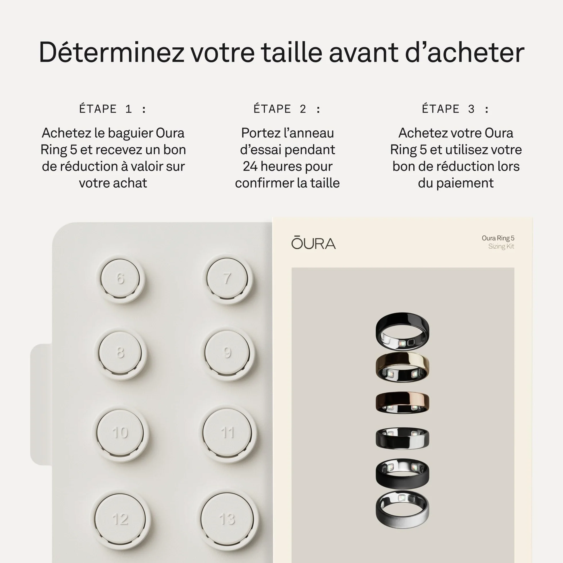 Oura Ring 5 Baguier - Taille Unique - Remboursement Lors de l’Achat Ultérieur d’Un Oura Ring 5