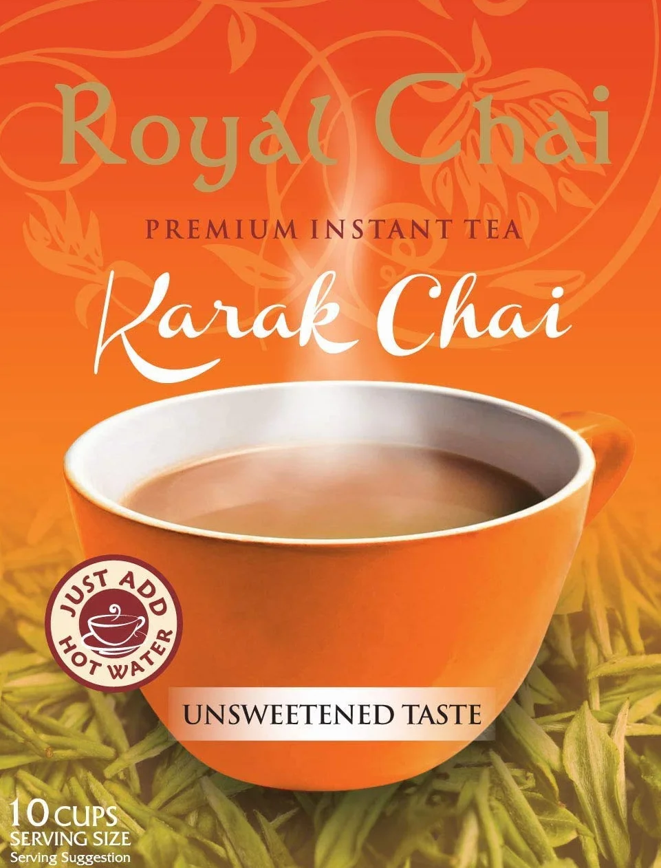 Royal Chai Karak Thé Instantané Premium - Non Sucré 180g (Lot de 2) - Naturel - Thé Indien Instantané