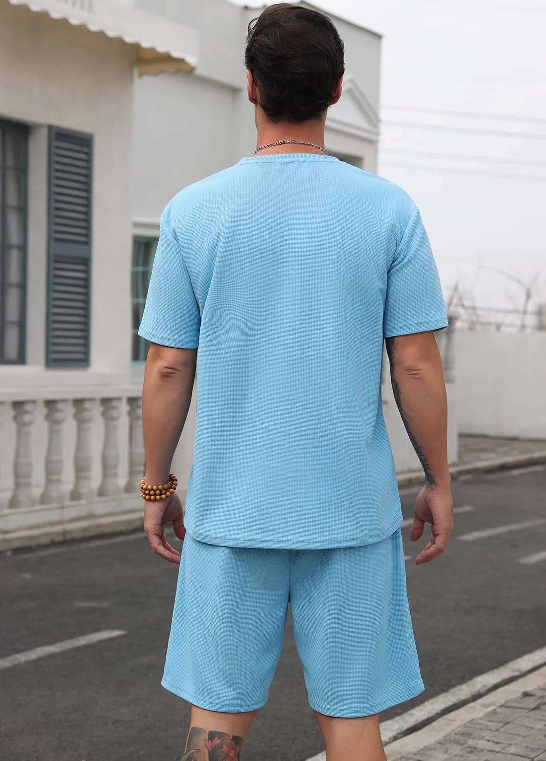 Ensemble de survêtement 2 pièces homme chemise short