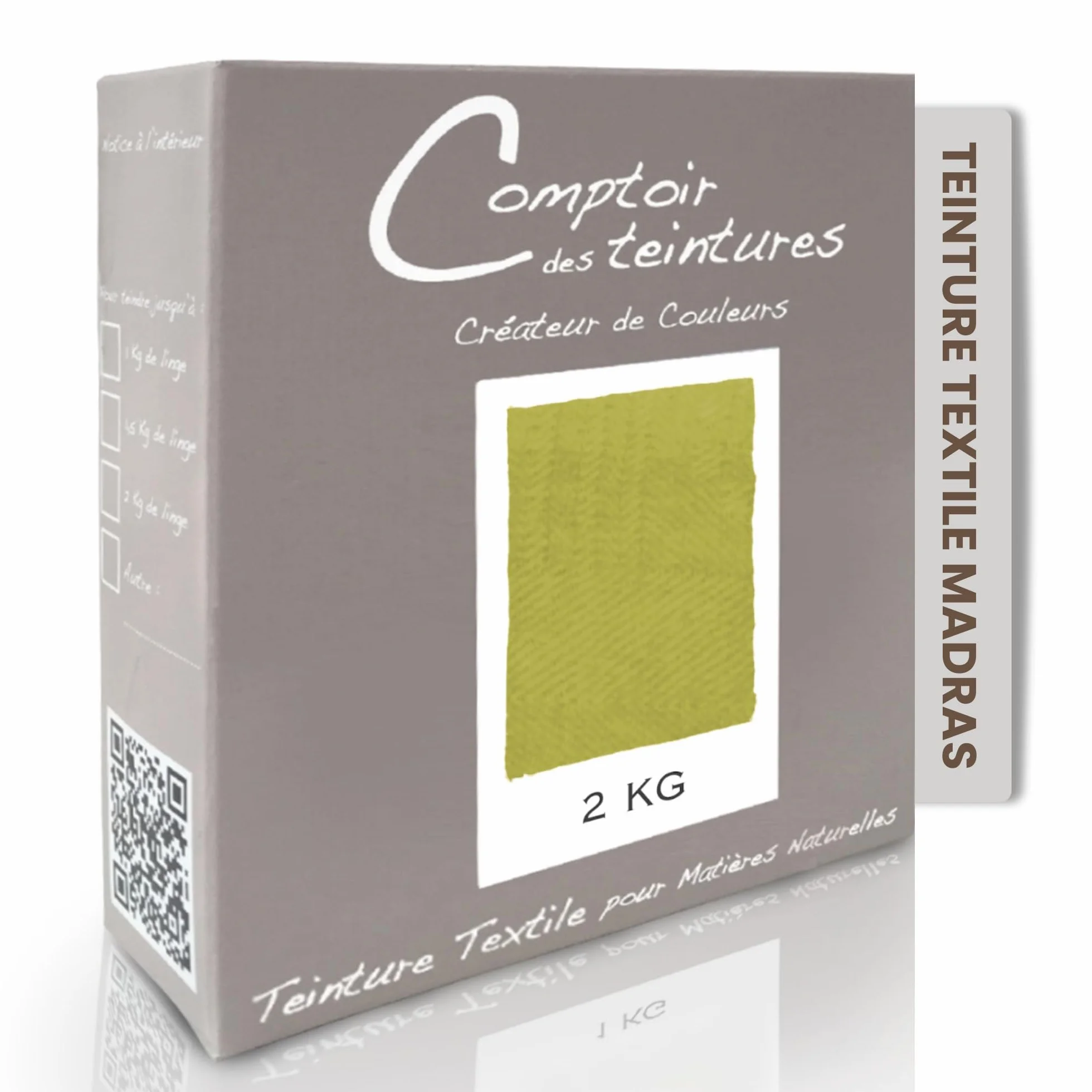 Teinture Textile – Mélange Madras (pour 2kg linge) – Teintures Durables pour Draps, Serviettes et Nappes – Facile à Utiliser en Machine à Laver ou à la Main