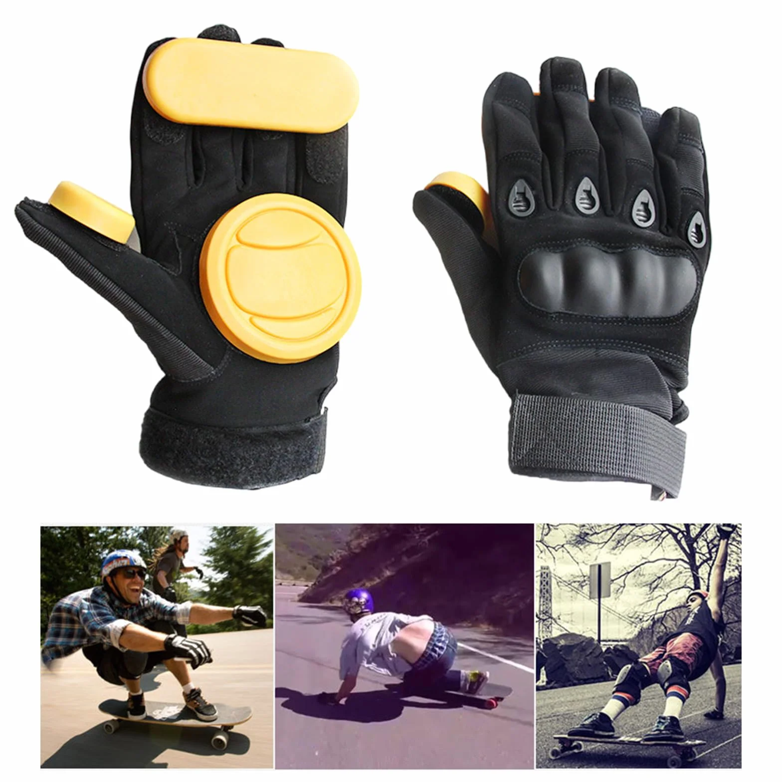 Longboards Gants de glisse pour skateboard Downhill Accessoires de protection Main Palm Slide