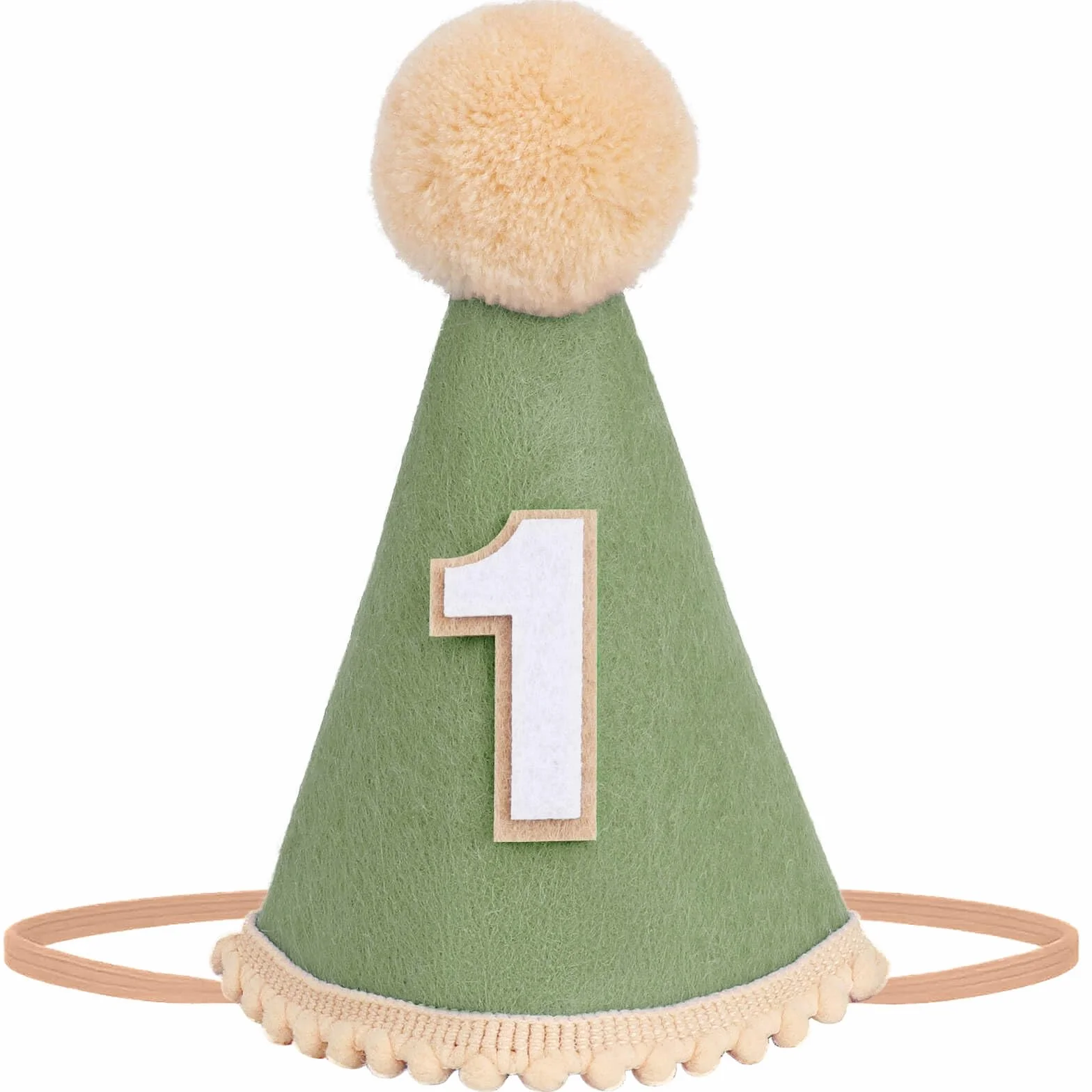 DRESHOW Chapeau Anniversaire Bébé 1 an Chapeau Pointu avec Pompons Accessoires Photo Cake Smash