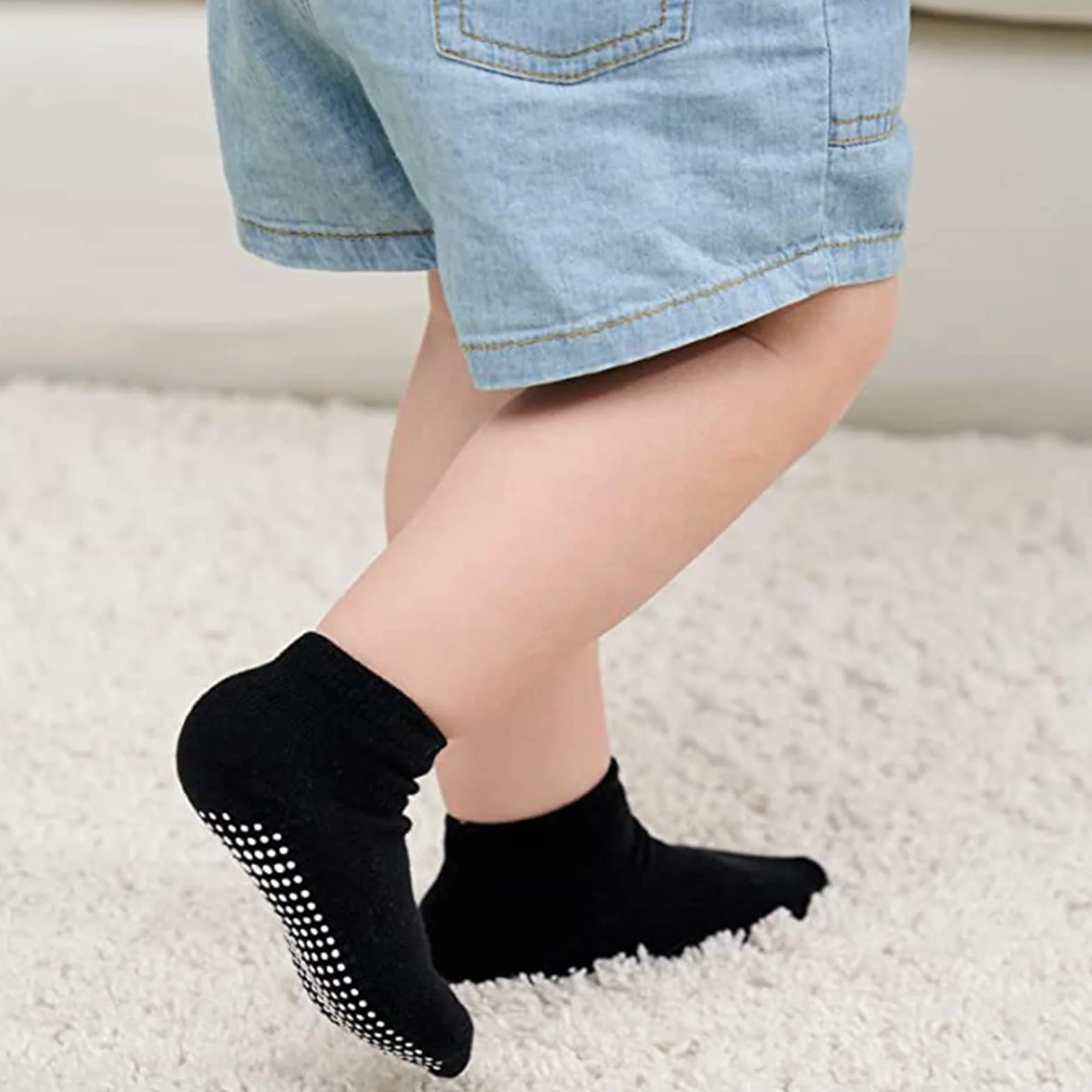 Chaussettes Antidérapantes Bébé Coton 12 Paires Garçons Filles