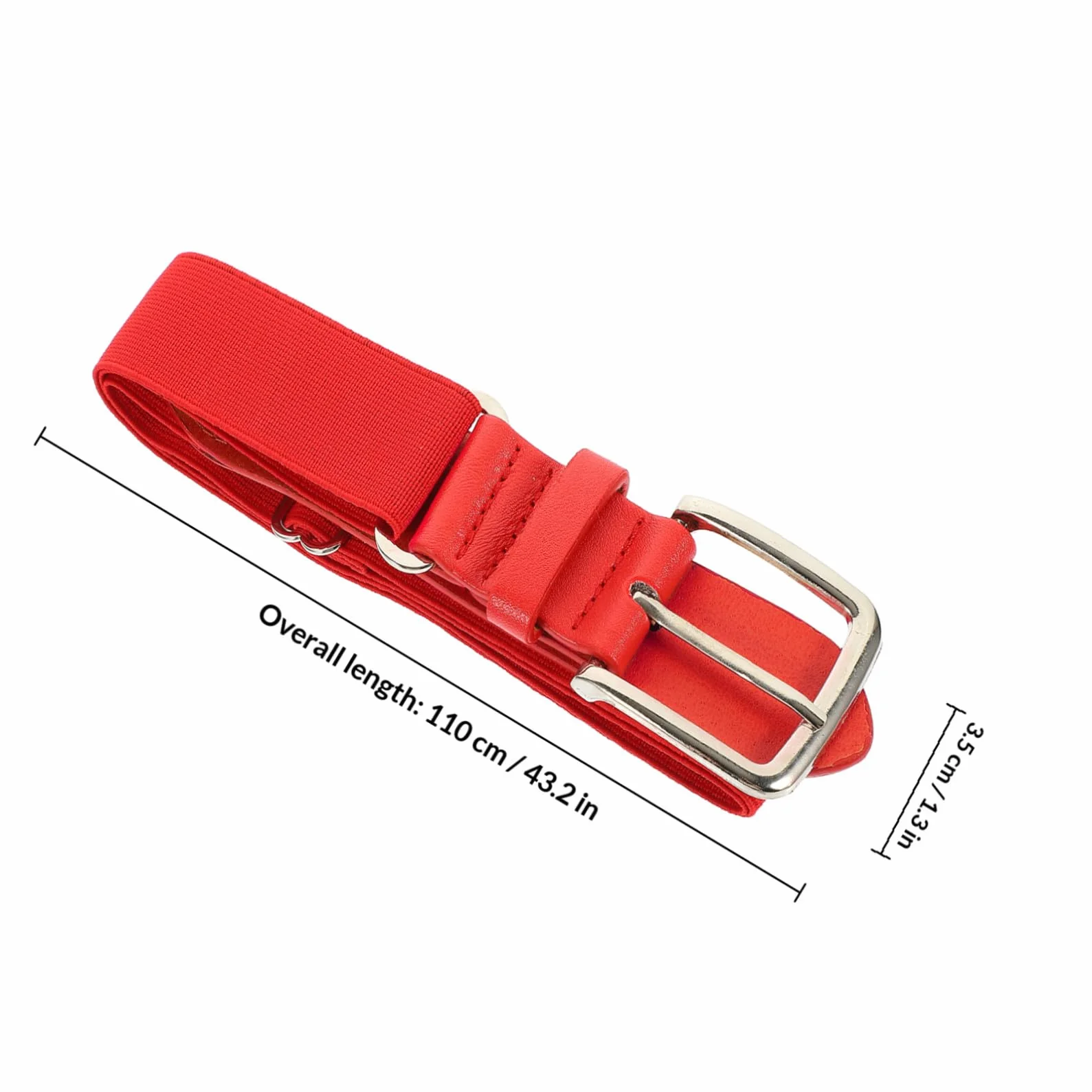Ceinture de baseball réglable en cuir synthétique élastique avec anneau en métal inoxydable