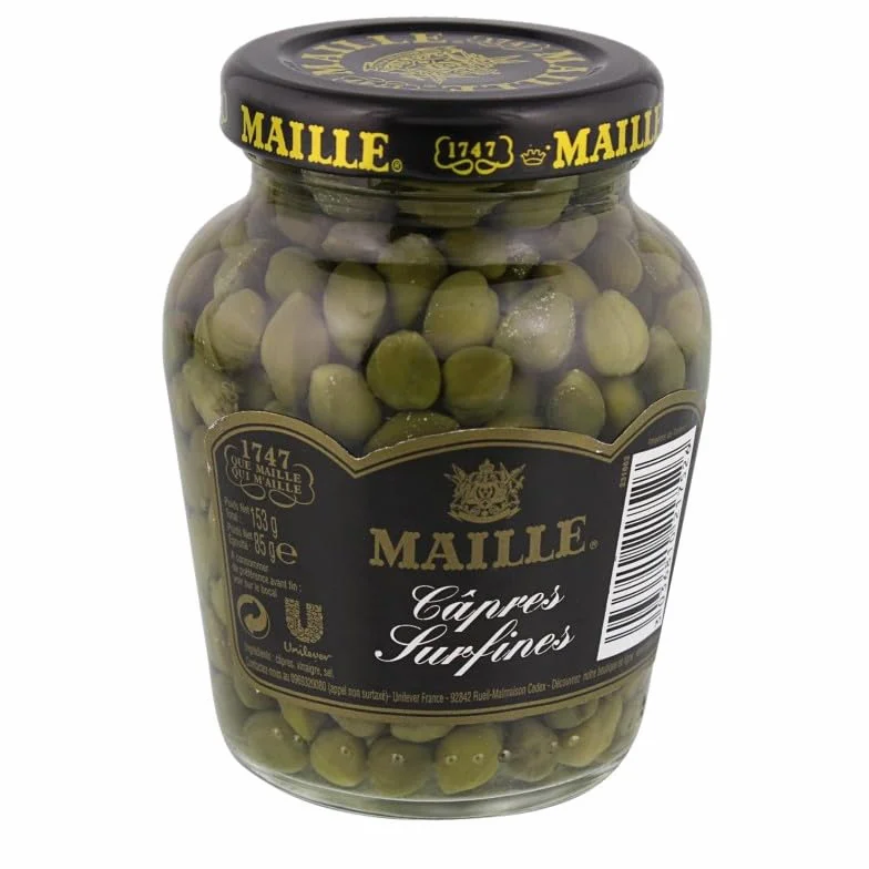 MAILLE - Capres Surfines 85G - Condiment de Qualité Supérieure pour Sublimer vos Plats - Le Lot De 4