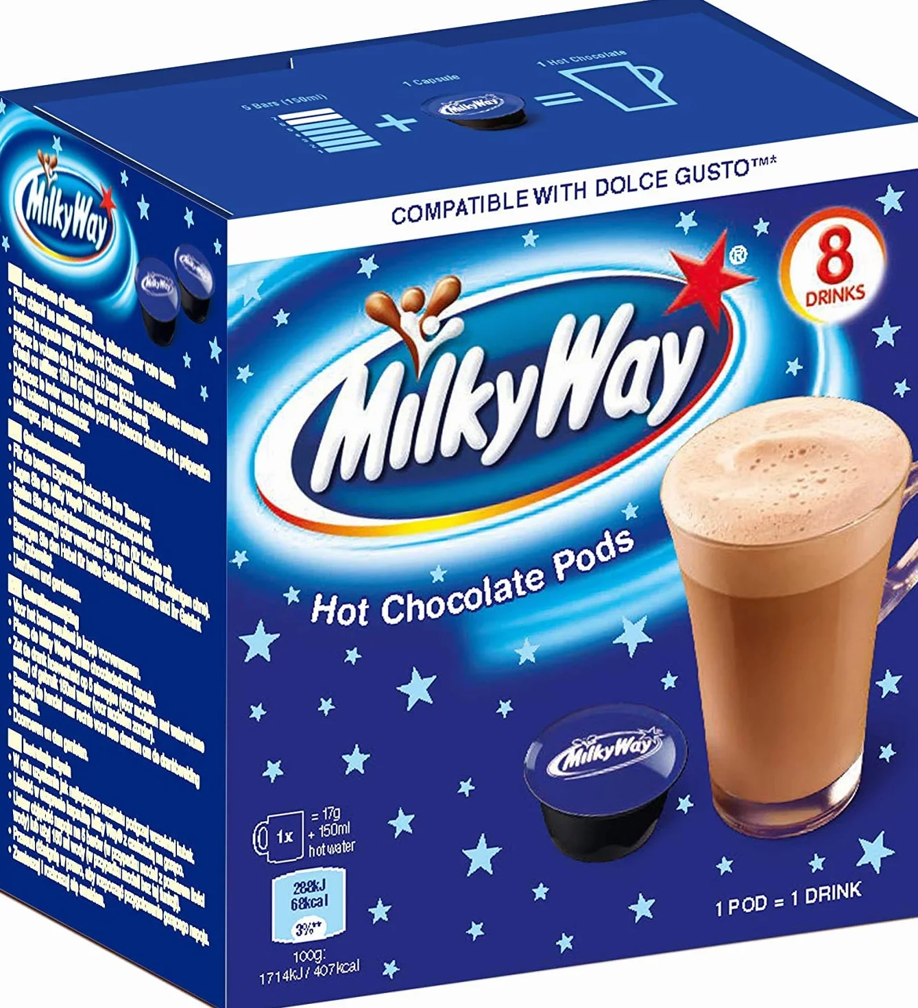 Dolce Gusto Boissons au Chocolat - 24 Capsules (8 Mars + 8 Twix + 8 Milky Way)