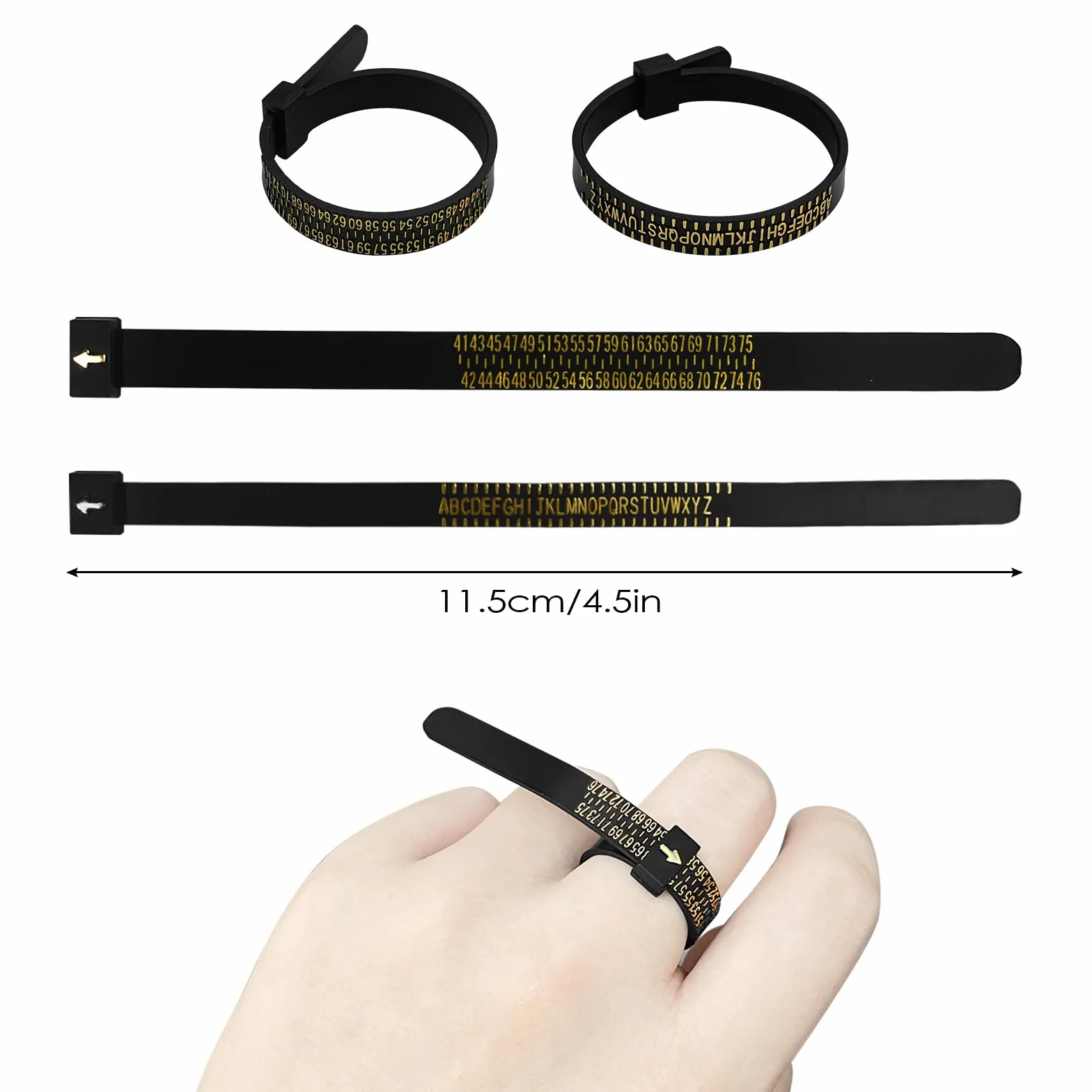 Baguier Mesure Doigt Français, Outil de Mesure Bague Métal Taille A-Z, Professionnel (EU, US, UK)