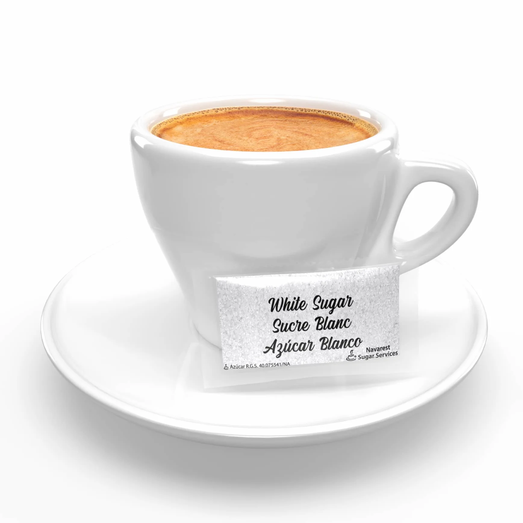 Sucre blanc en sachets individuals 1000 pieces 3g. Monodosis en film de protection 100% recyclable