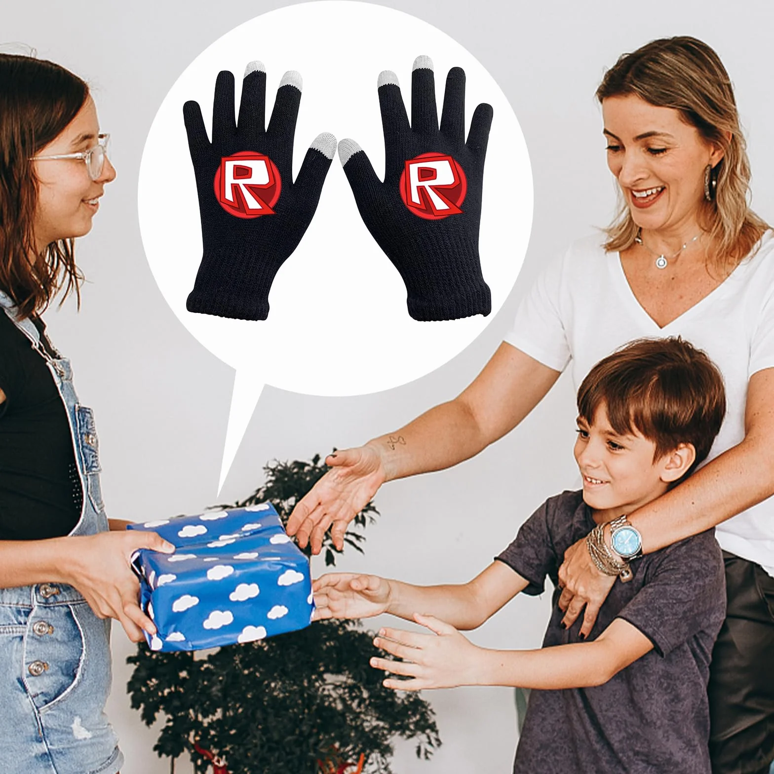 Gants Tactiles Roblo d'Hiver Tricotés Chauds et Doux Pour Sport Usage Quotidien