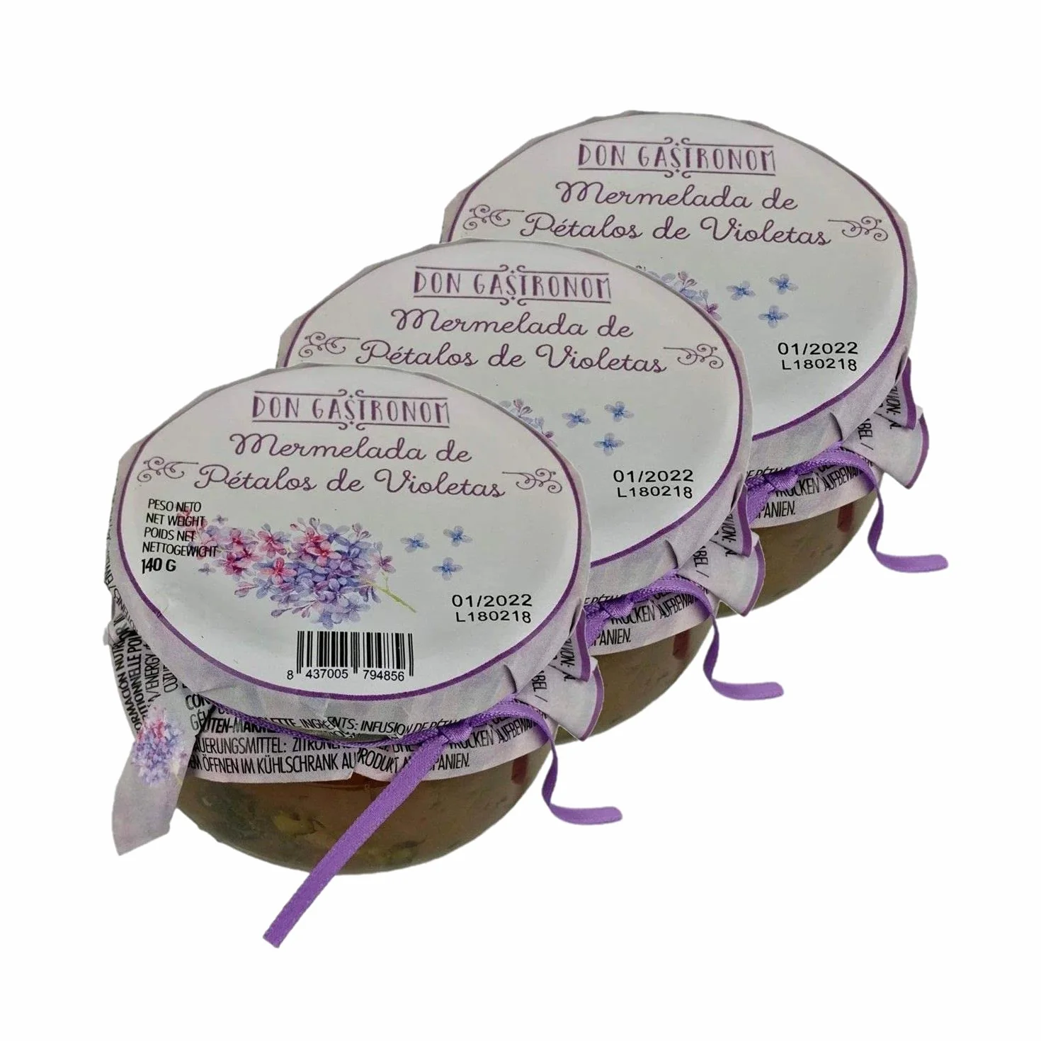 Lot 3x Confiture de pétales de violette - pot 140g