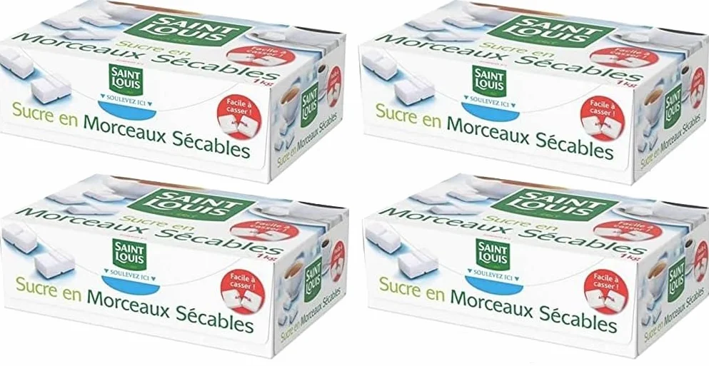 SAINT LOUIS - Sucre Morceaux Sécables 1Kg - Lot De 4 - Vendu Par Lot - Offre Spéciale