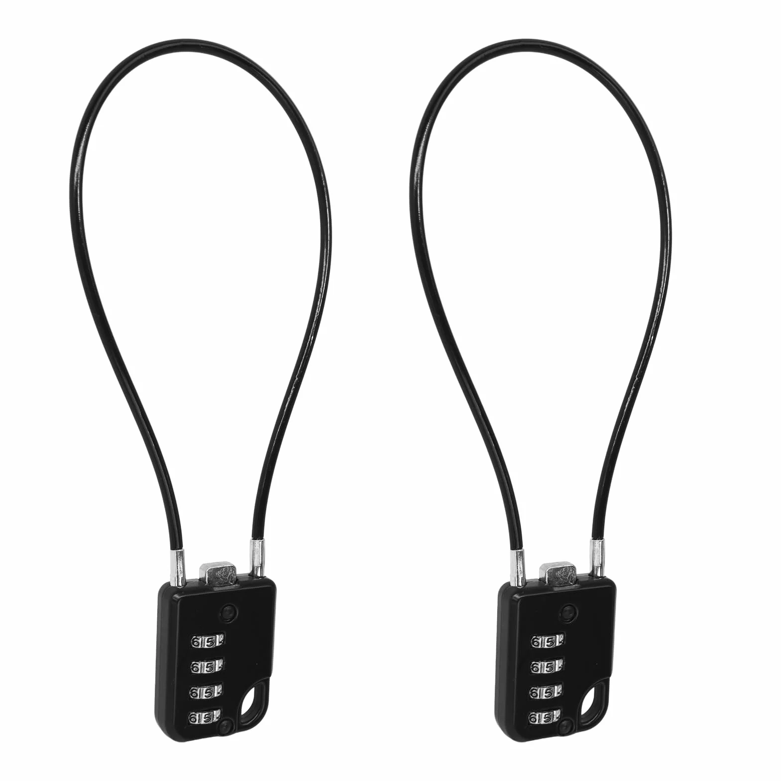 Cadenas à combinaison 4 chiffres avec câble en acier 30 cm, serrure haute sécurité 2 pièces