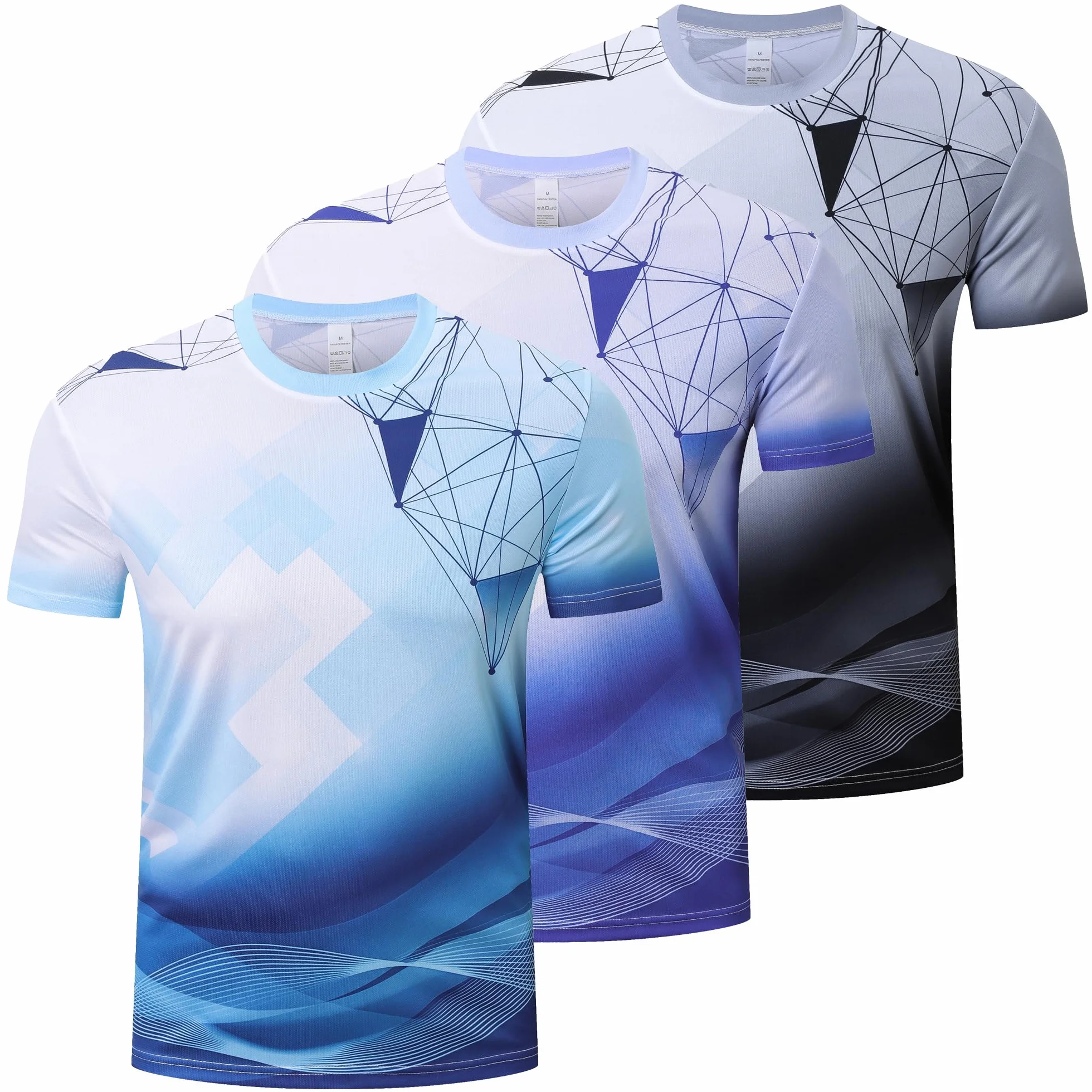 Cimic Lot de 1 ou 3 T-Shirts de Sport pour Hommes T-Shirt Fonctionnel Dégradé de Couleurs Séchage Rapide