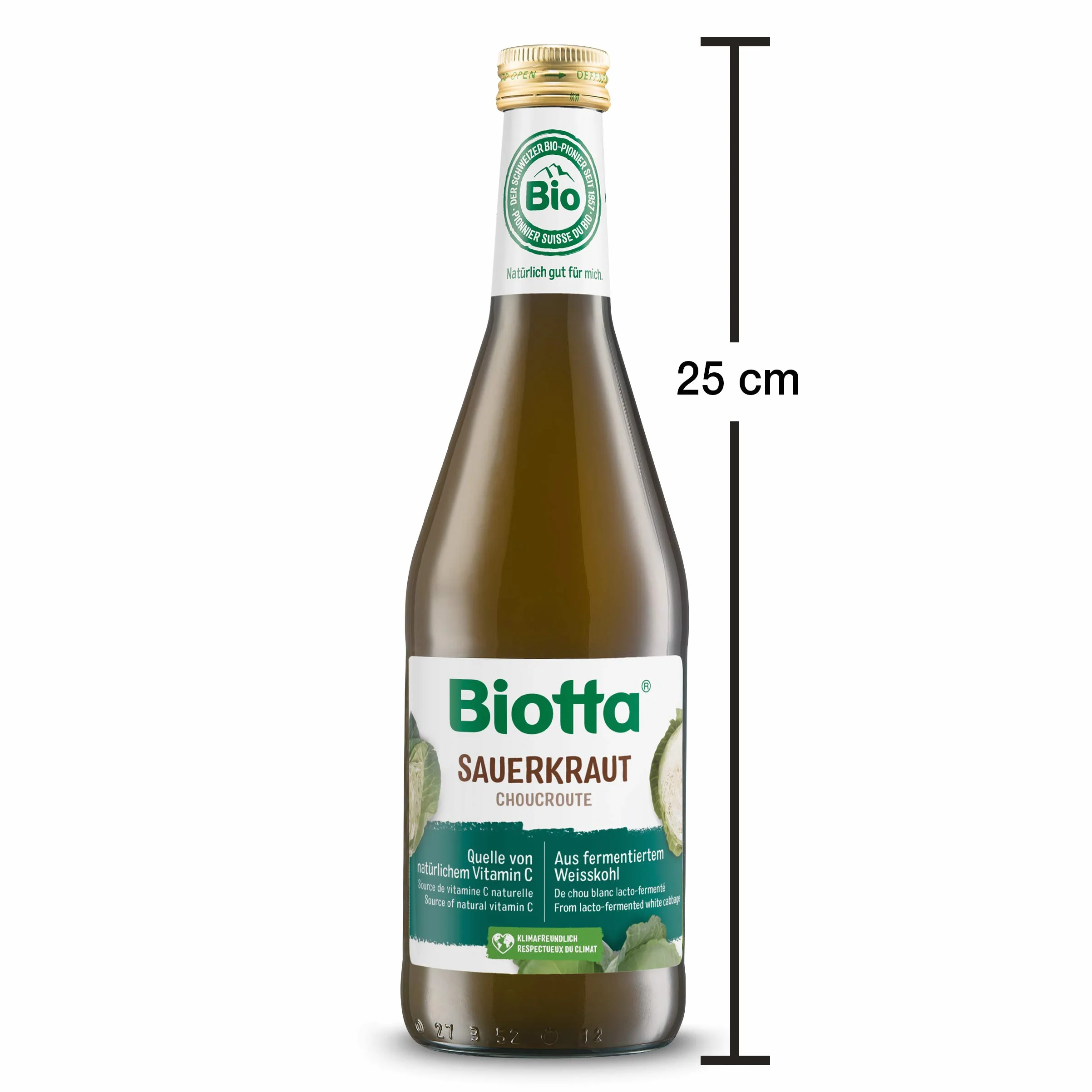 A.VOGEL BIOTTA - Jus de Choucroute lacto-fermenté - Favorise la digestion - Légumes frais - A base de chou blanc bio et de sel marin - Actifs végétaux 100% bio et vegan - Vitamine C - 500ml- Lot de 3