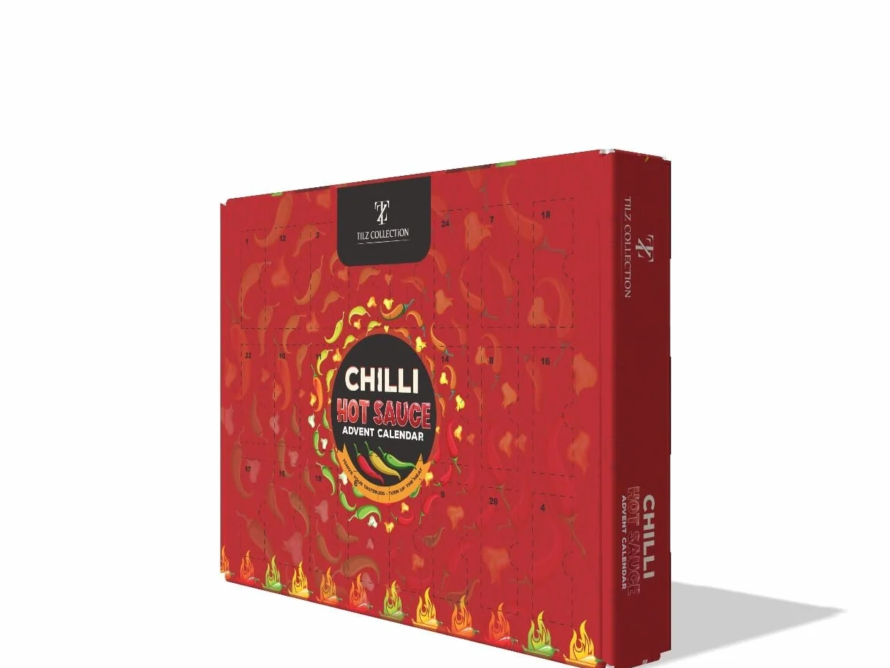 Calendrier de l’Avent au piment 2025 | Calendrier de l'Avent 24 jours avec sauce piquante, calendrier de l'Avent alimentaire de Noël 2025 pour hommes, ensemble de sauce piquante