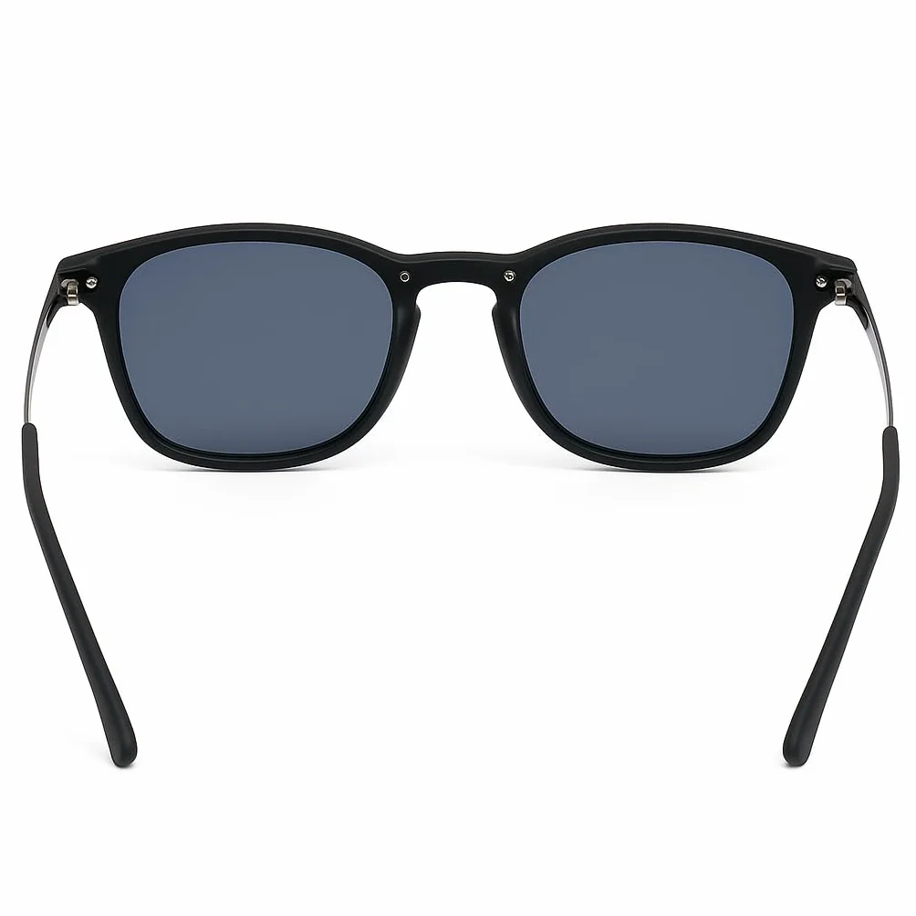 Lunettes de Soleil de Lecture Rectangles Tendance Monture Plastique Branches Métal Noir